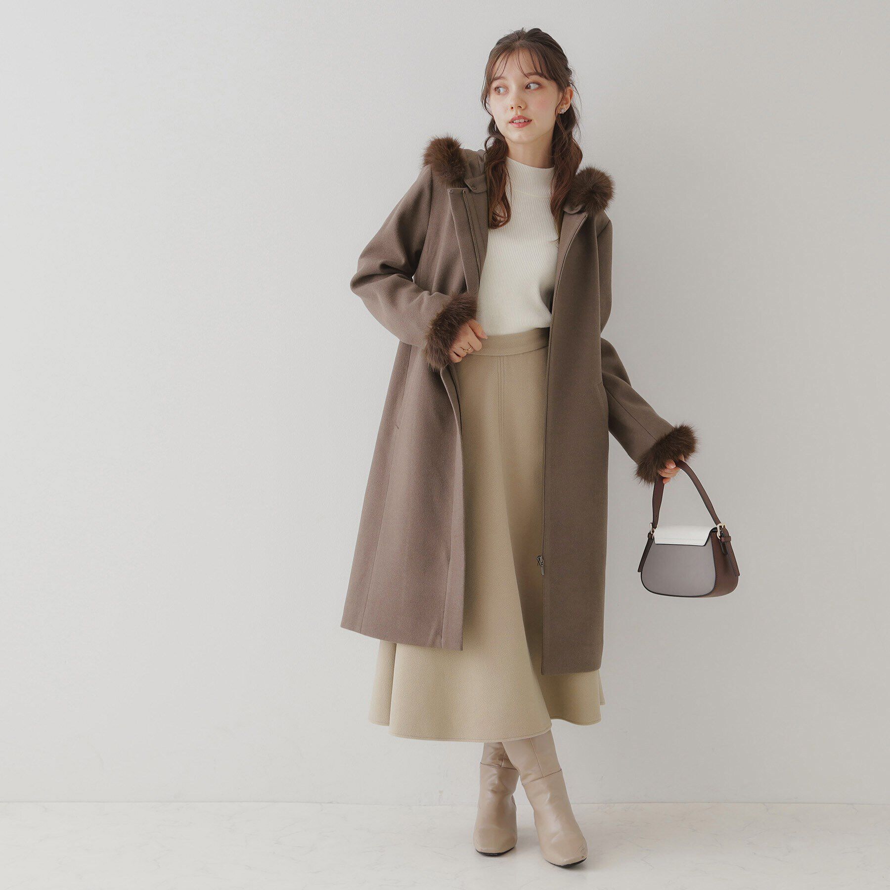 Couture broach「フードフェイクファーマルチウェイコート」|その他|