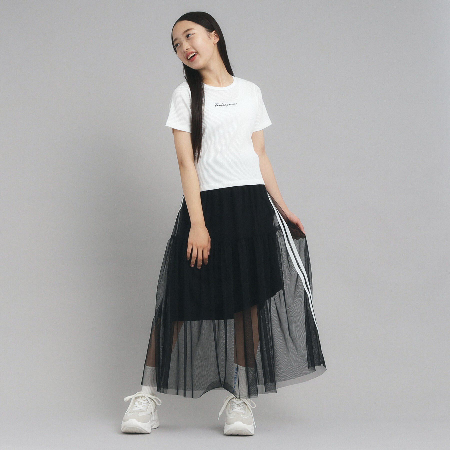 PINK-latte「【ニコプチ10月号掲載】コンパクトリブTシャツ」|Tシャツ・カットソー|