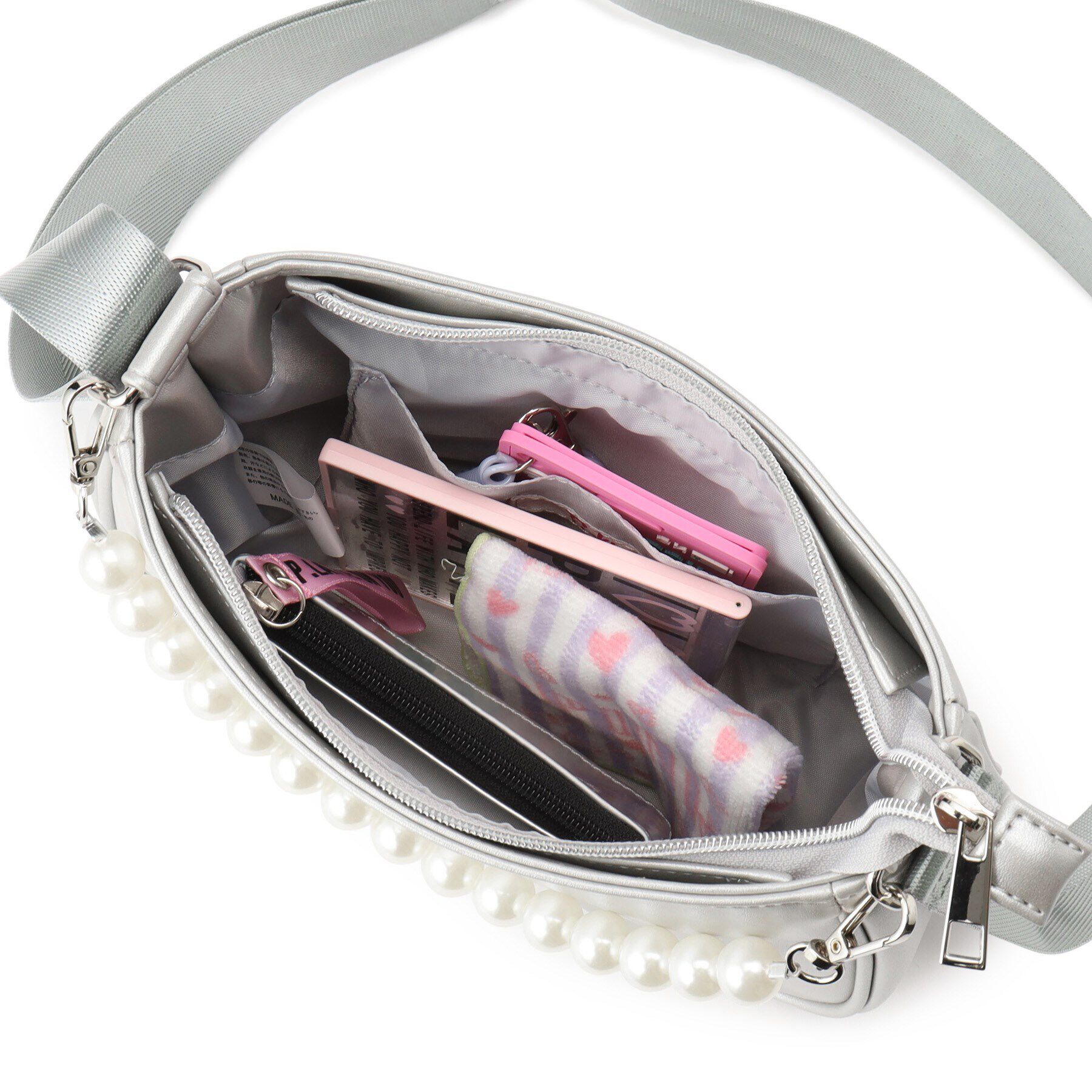 PINK-latte「フェイクパール付きハンドルショルダー」|ショルダー・メッセンジャー|