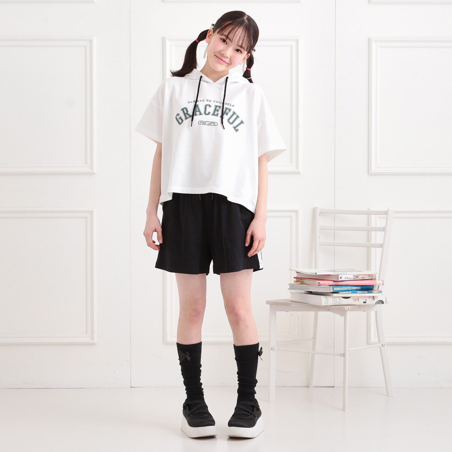 PINK-latte「【セットアイテム】半袖パーカー＋ハーフパンツ」|その他|