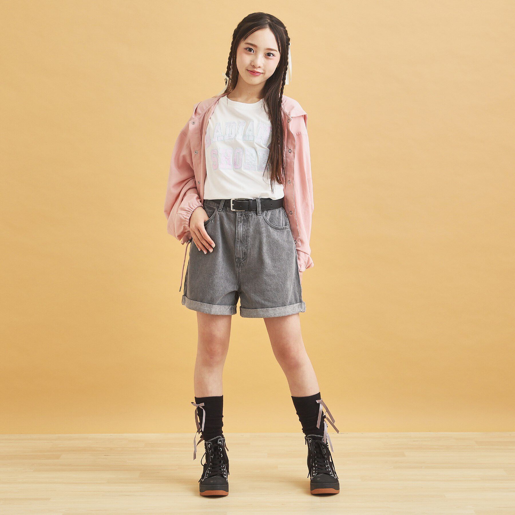 PINK-latte「ベルト付きショートパンツ」|キュロット|