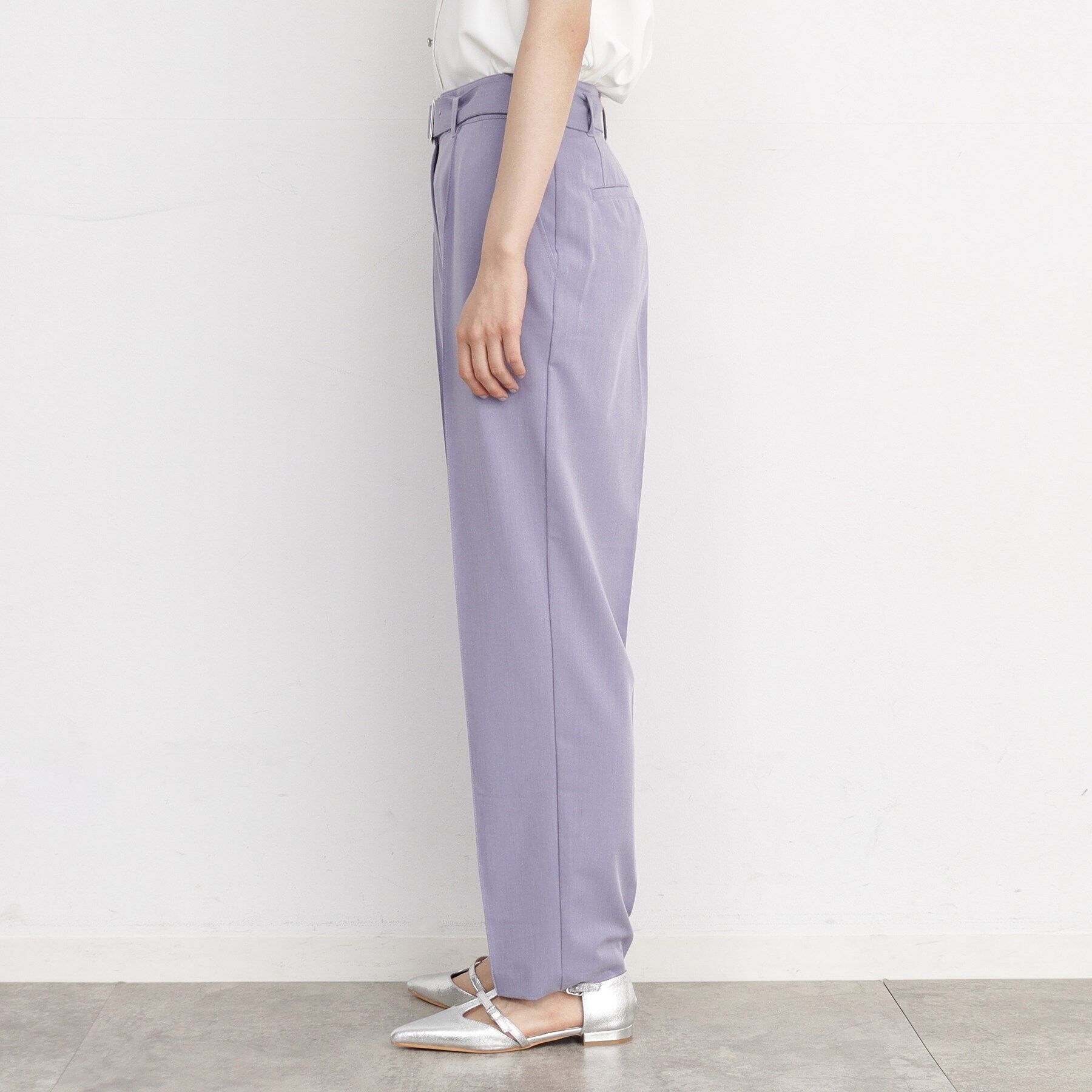 THE SHOP TK「【美シルエット/スタイルUP】ベルト付テーパードパンツ/洗える」|その他|