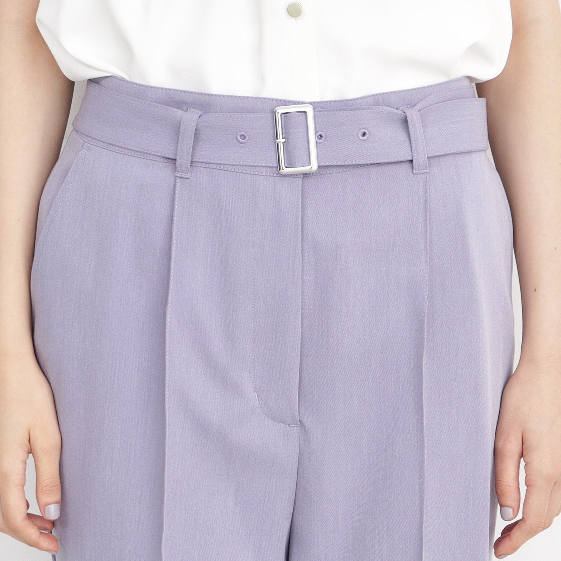 THE SHOP TK「【美シルエット/スタイルUP】ベルト付テーパードパンツ/洗える」|その他|