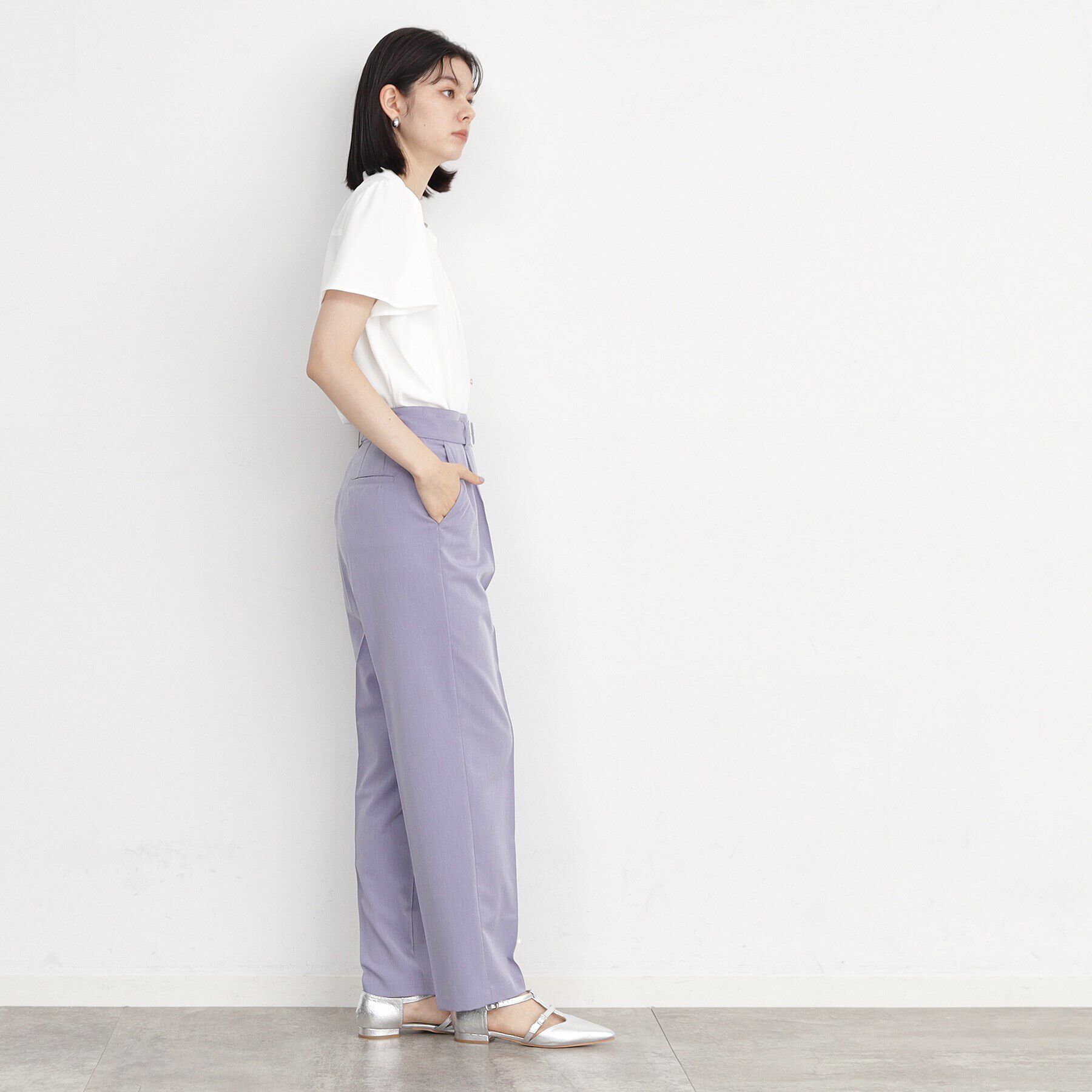 THE SHOP TK「【美シルエット/スタイルUP】ベルト付テーパードパンツ/洗える」|その他|