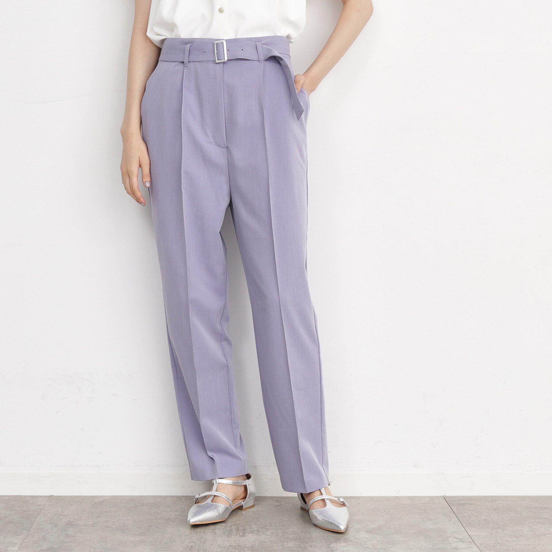 THE SHOP TK「【美シルエット/スタイルUP】ベルト付テーパードパンツ/洗える」|その他|ﾗﾍﾞﾝﾀﾞｰ(080)