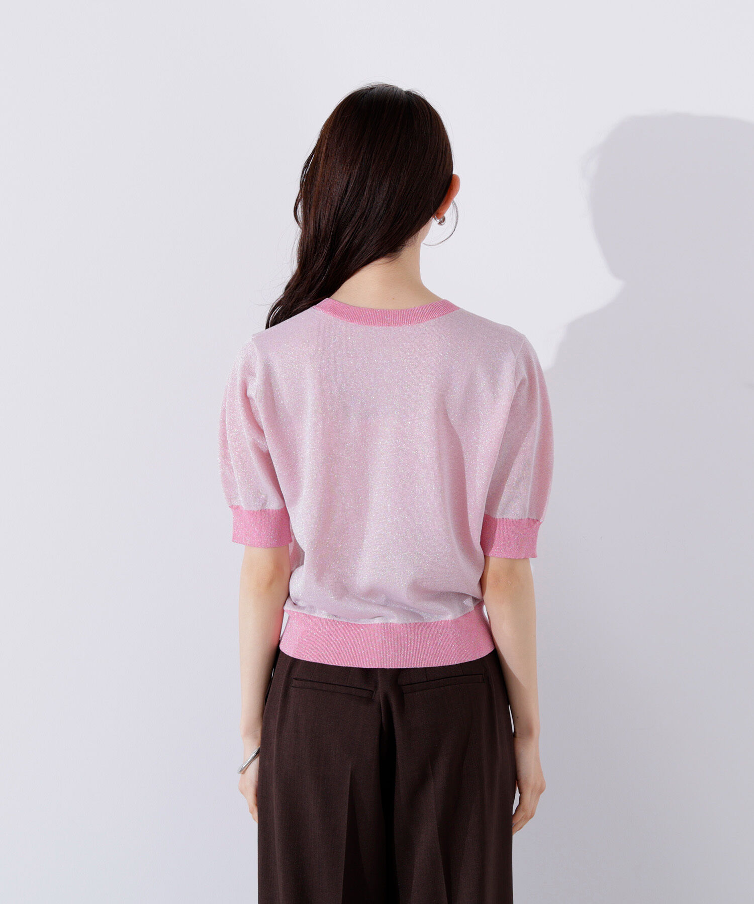  「バイカラーラメカーディガン」|ニット・セーター|