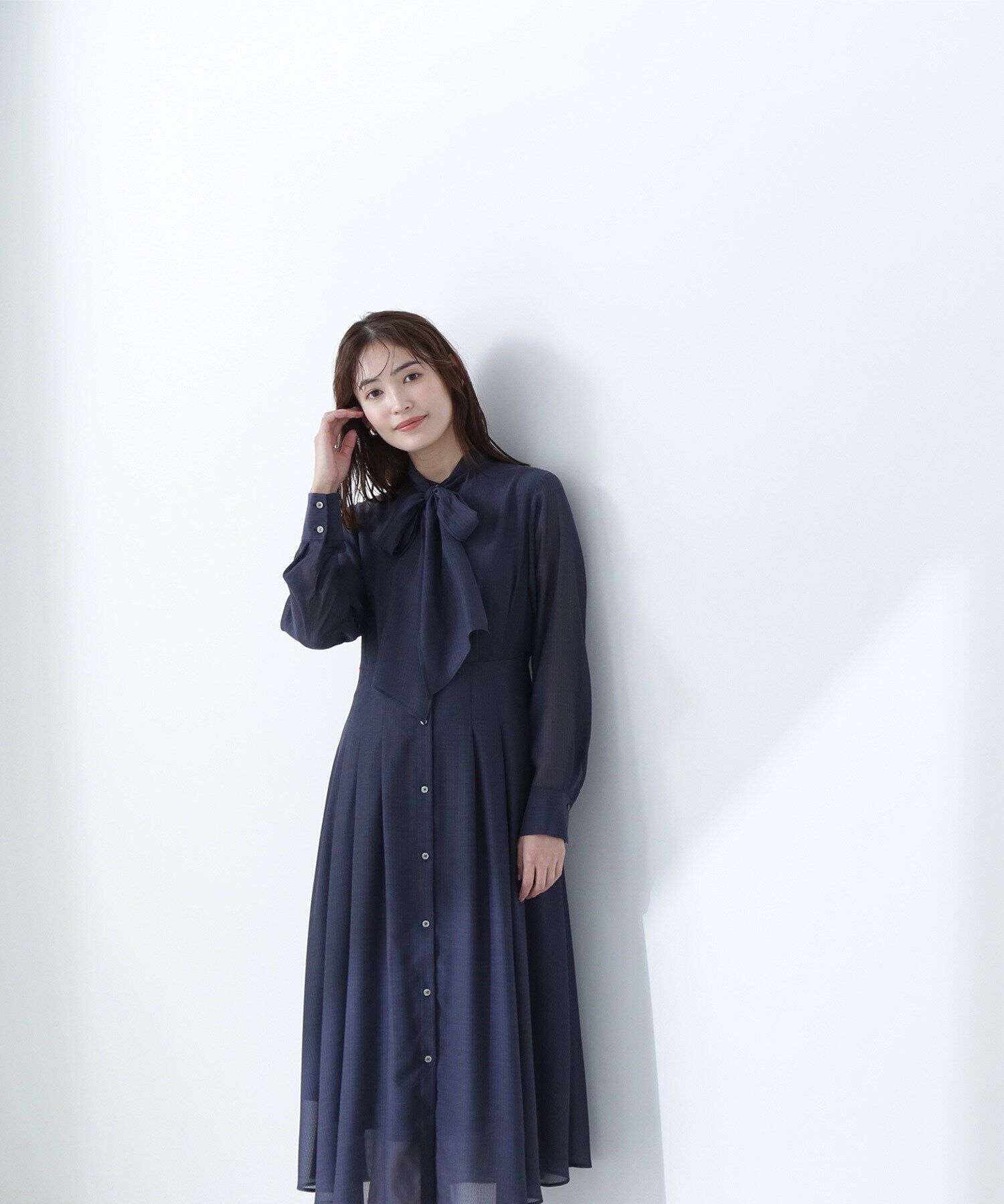  「シアーストライプボウタイワンピース」|ワンピース|