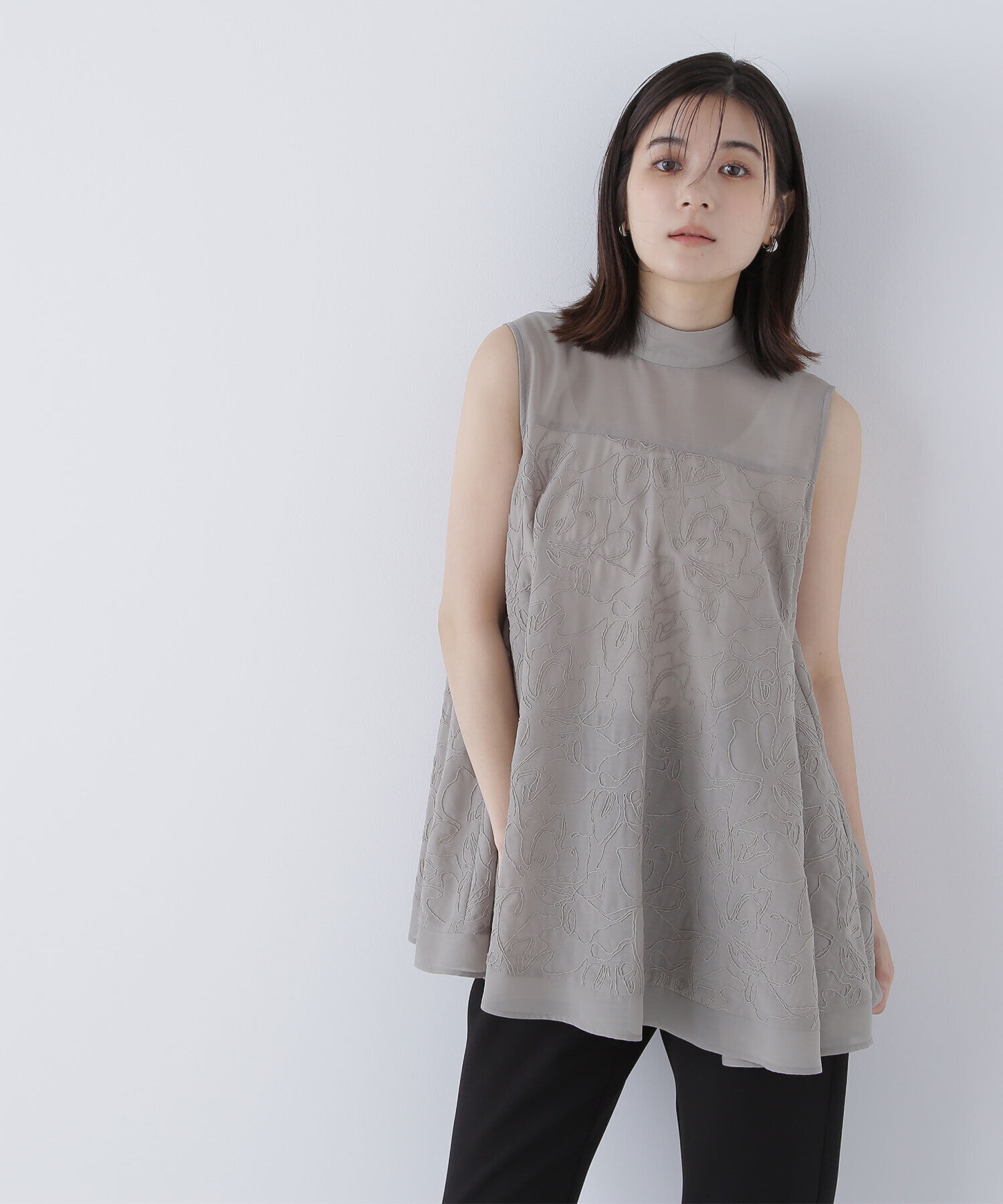  「コード刺繍Aラインブラウス」|シャツ・ブラウス|