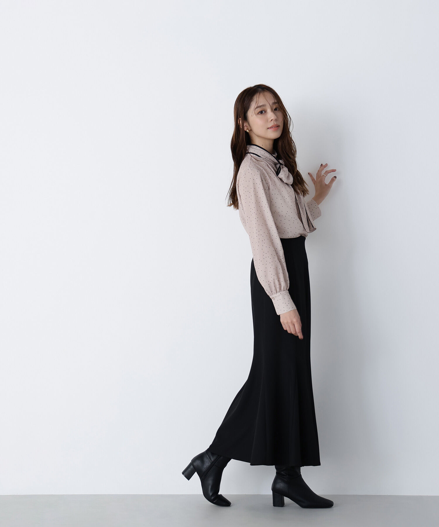  「ドットバイカラーボウタイブラウス」|シャツ・ブラウス|