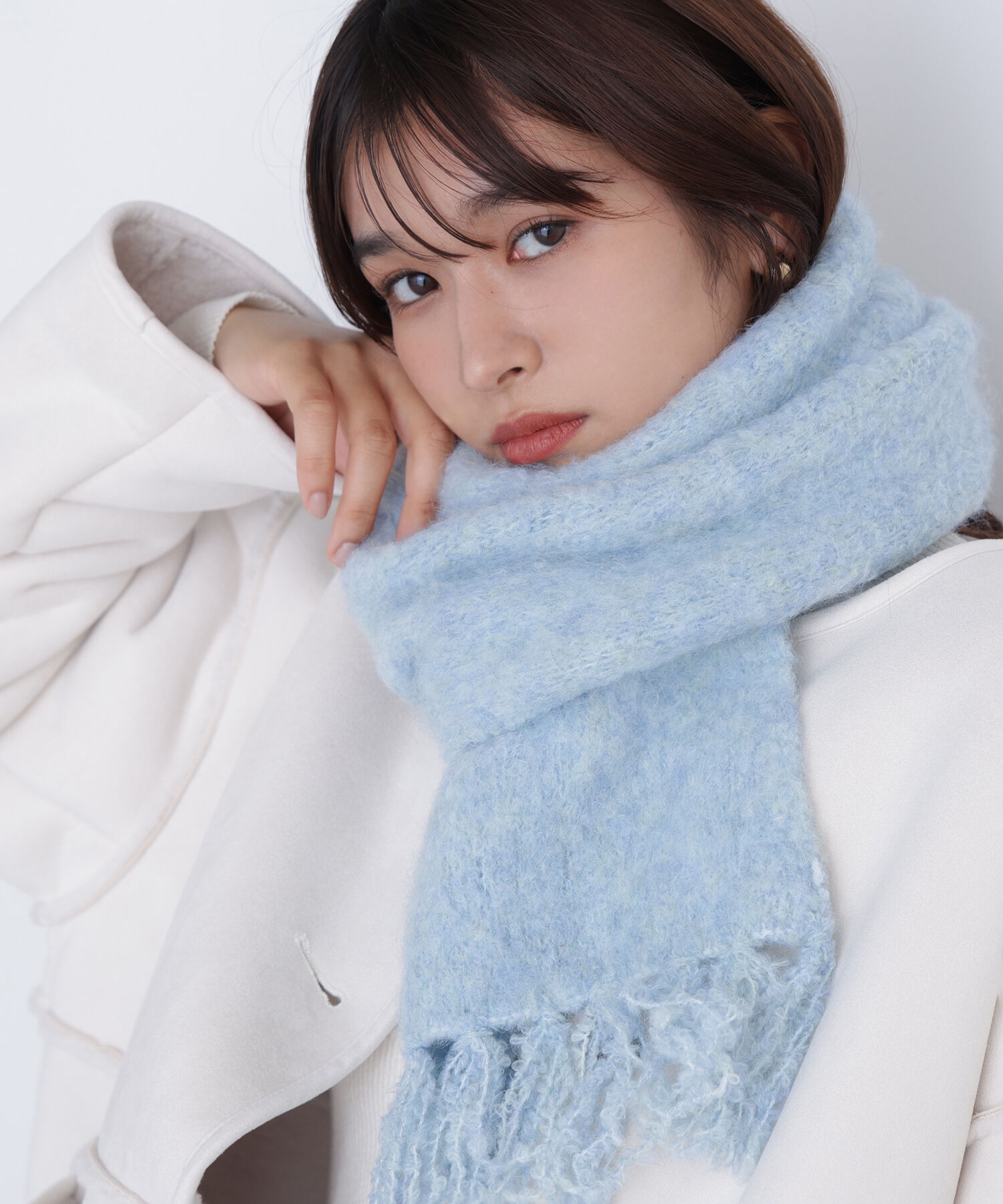  「メランジミストマフラー」|マフラー|ミストブルー