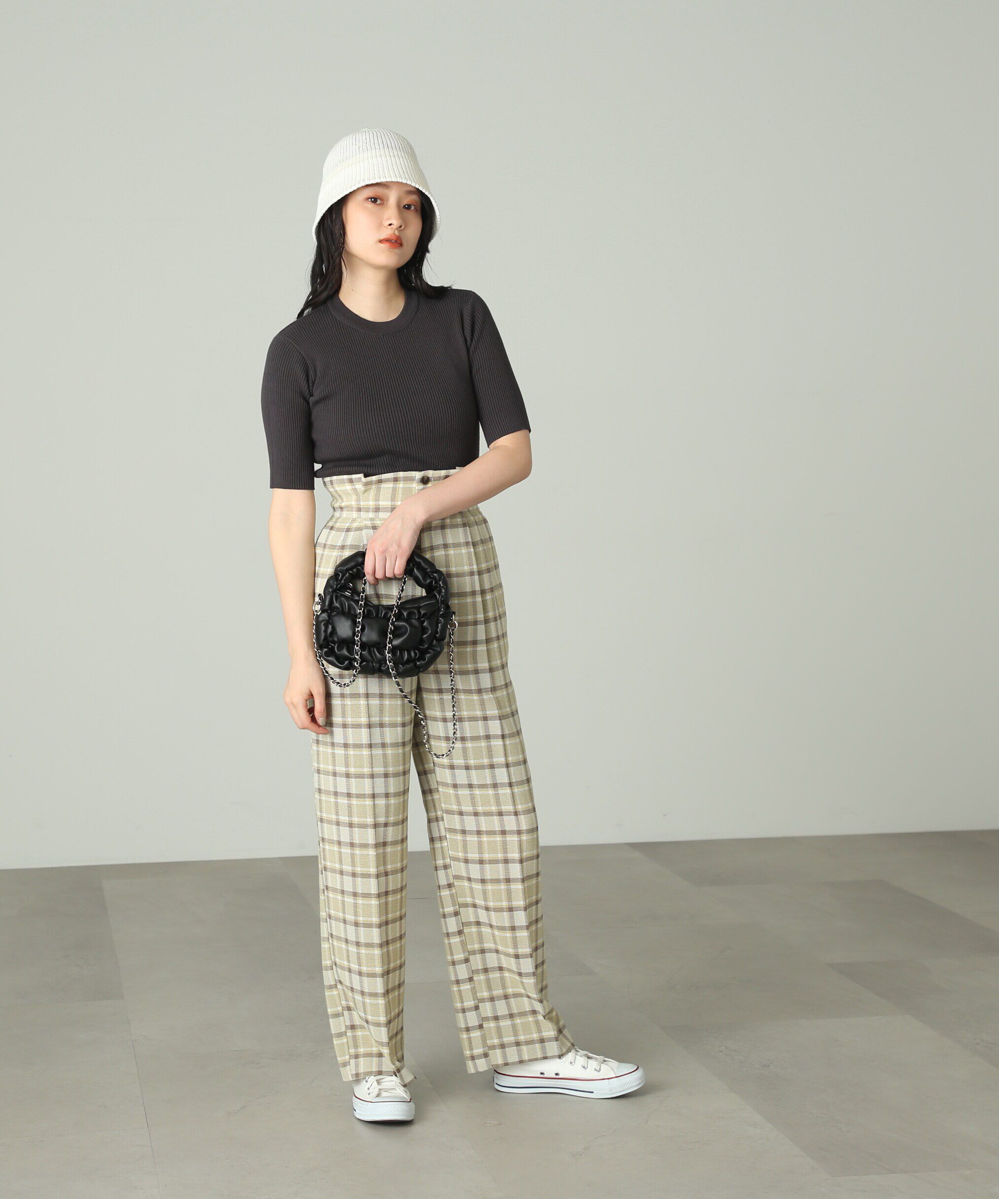  「［洗える］マシンウォッシャブルオーガニックコットン半袖ニット」|ニット・セーター|