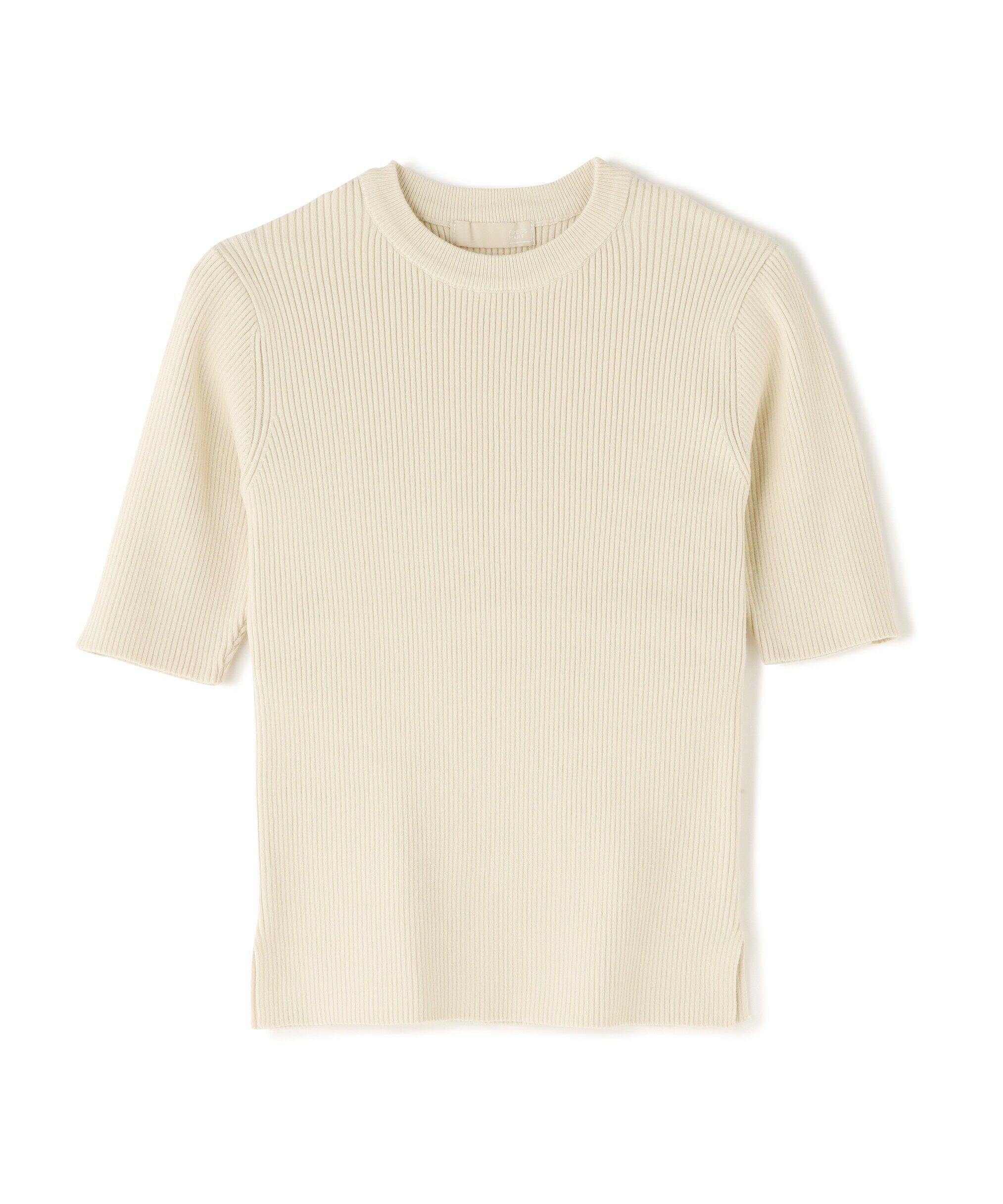  「［洗える］マシンウォッシャブルオーガニックコットン半袖ニット」|ニット・セーター|