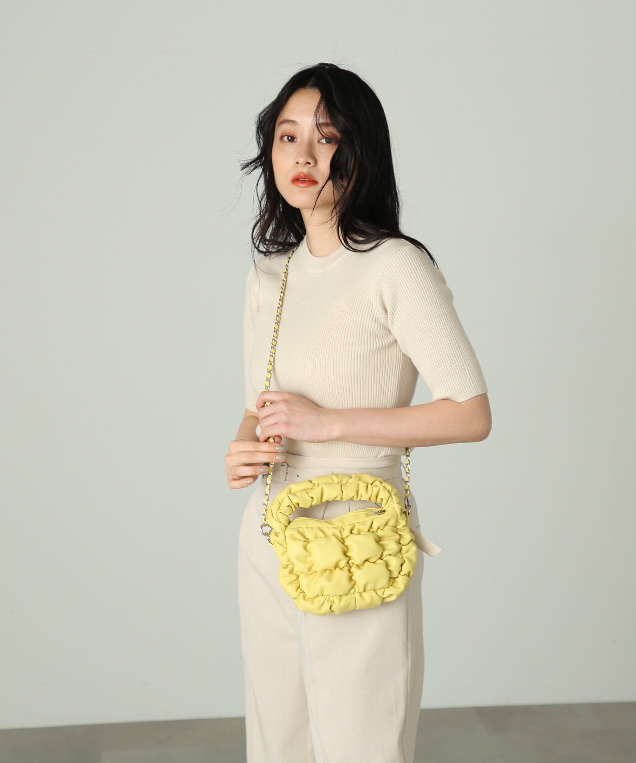  「［洗える］マシンウォッシャブルオーガニックコットン半袖ニット」|ニット・セーター|