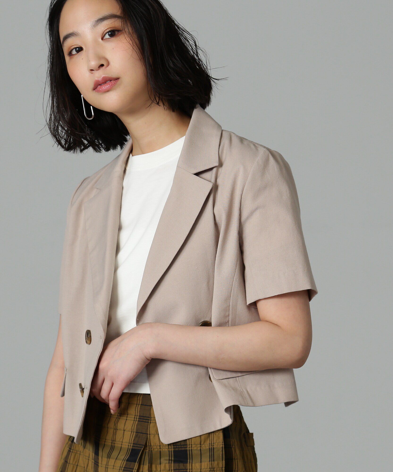  「[ｾｯﾄｱｯﾌﾟ対応][Sｼﾘｰｽﾞ対応商品]綿麻ｼｮｰﾄ丈ﾊｰﾌｽﾘｰ  」|その他|