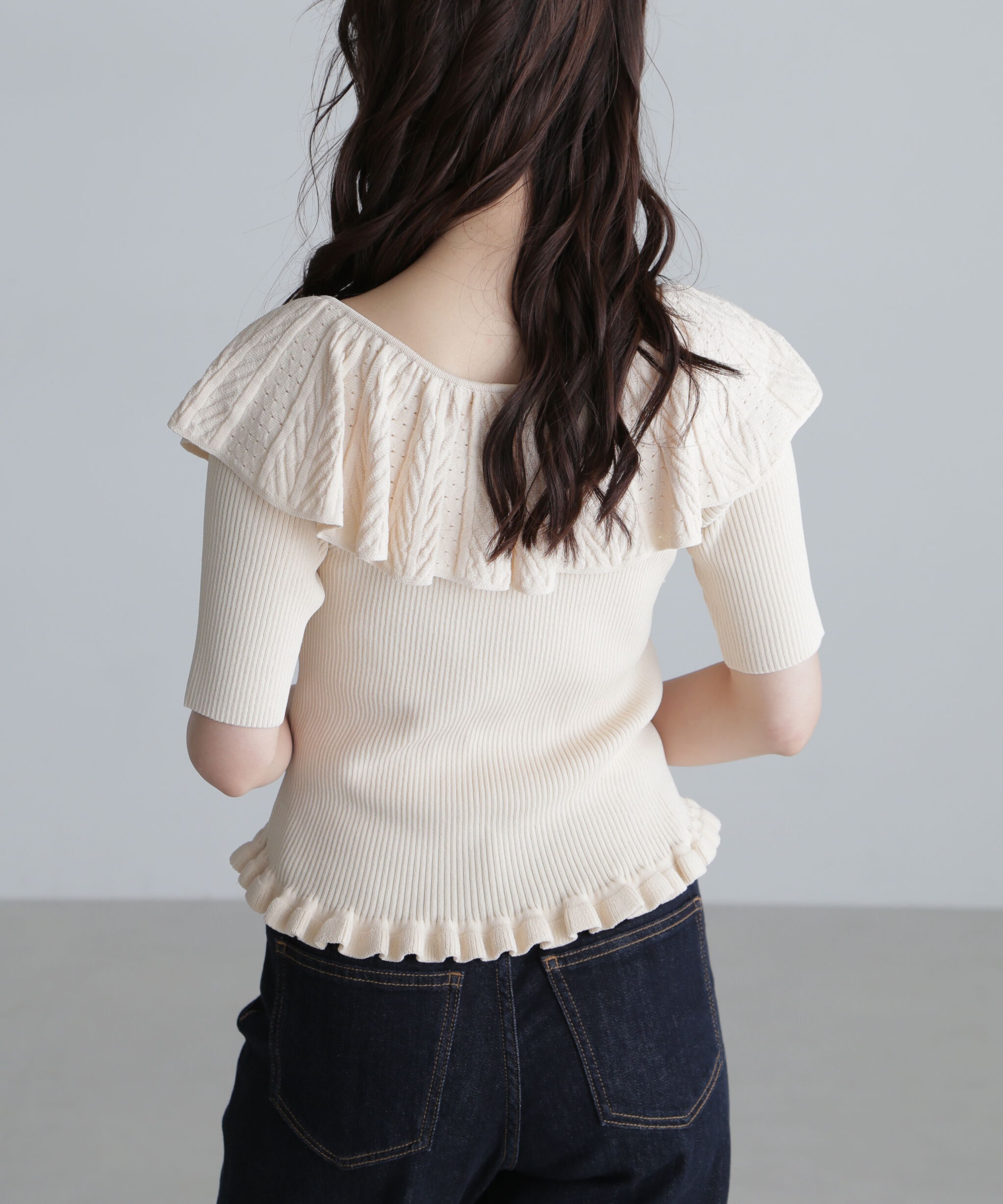  「ラッフル襟ニット」|ニット・セーター|