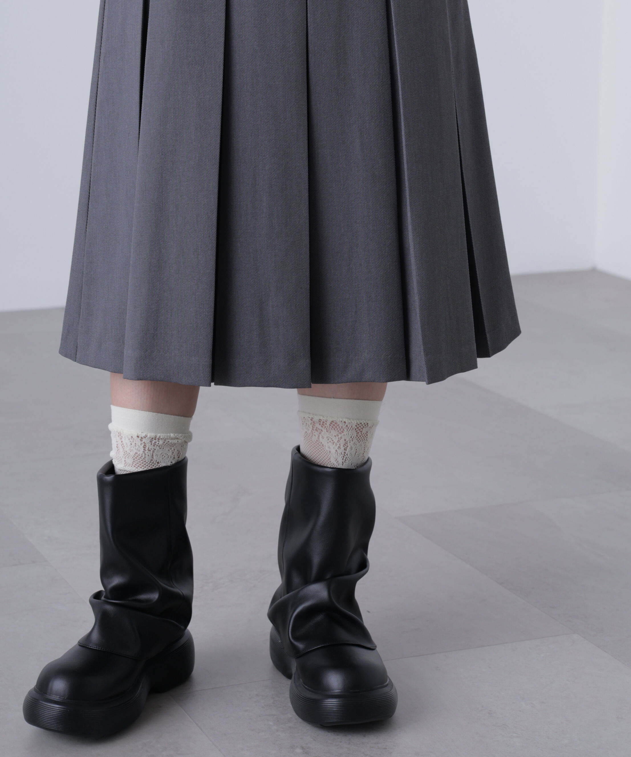  「タックプリーツミディスカート」|スカート|