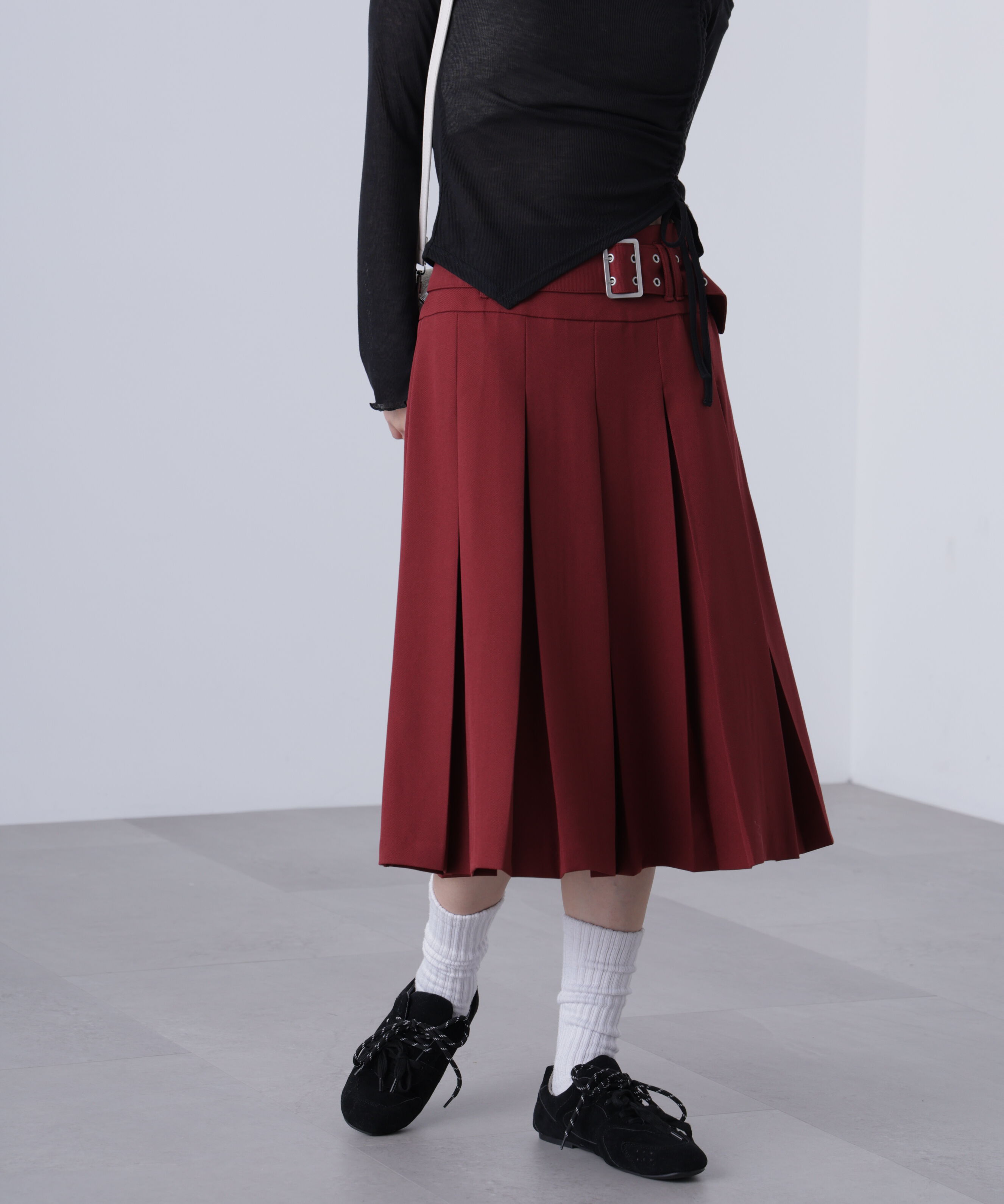  「タックプリーツミディスカート」|スカート|