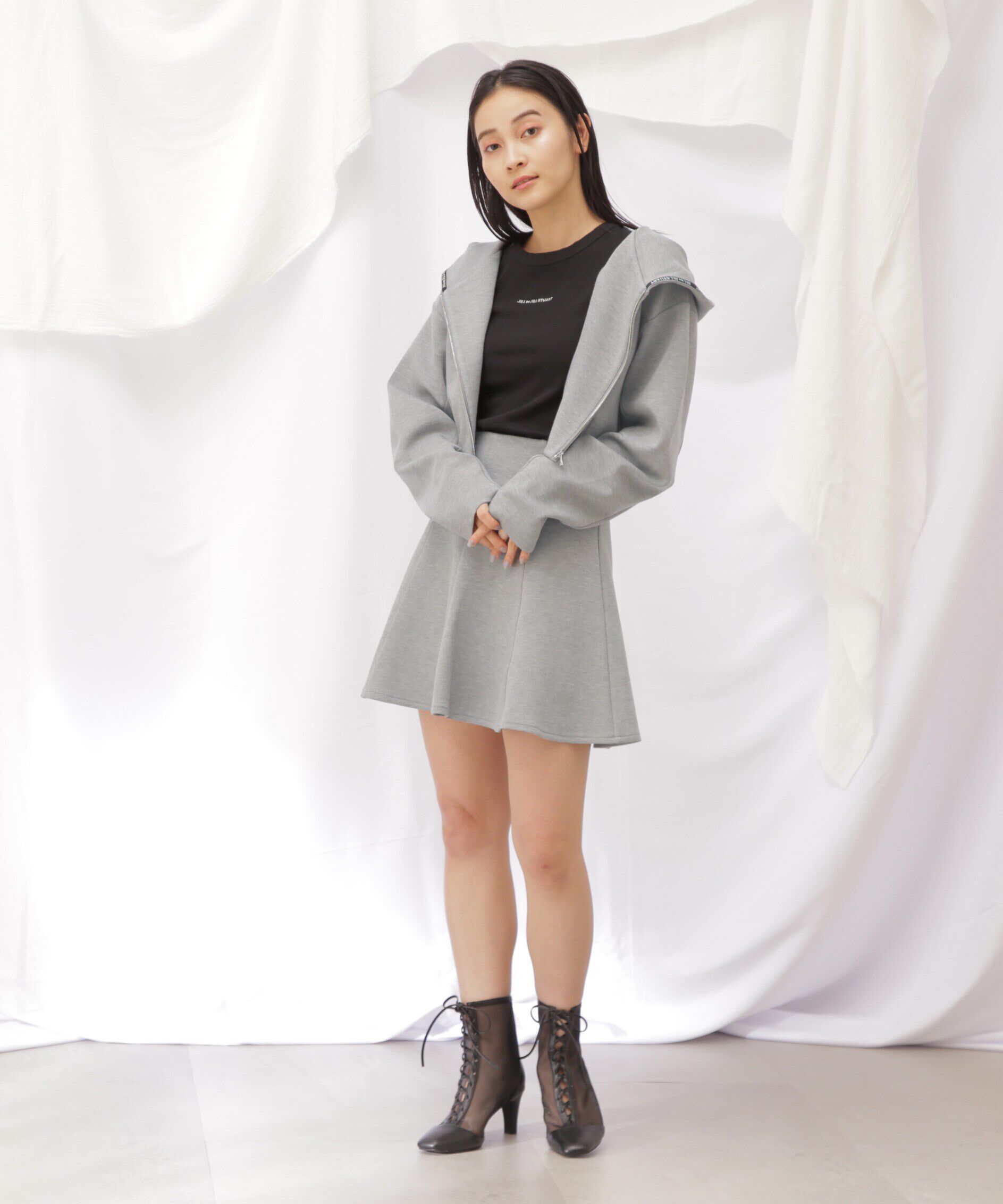  「構築ダイバーフレアミニスカート」|スカート|