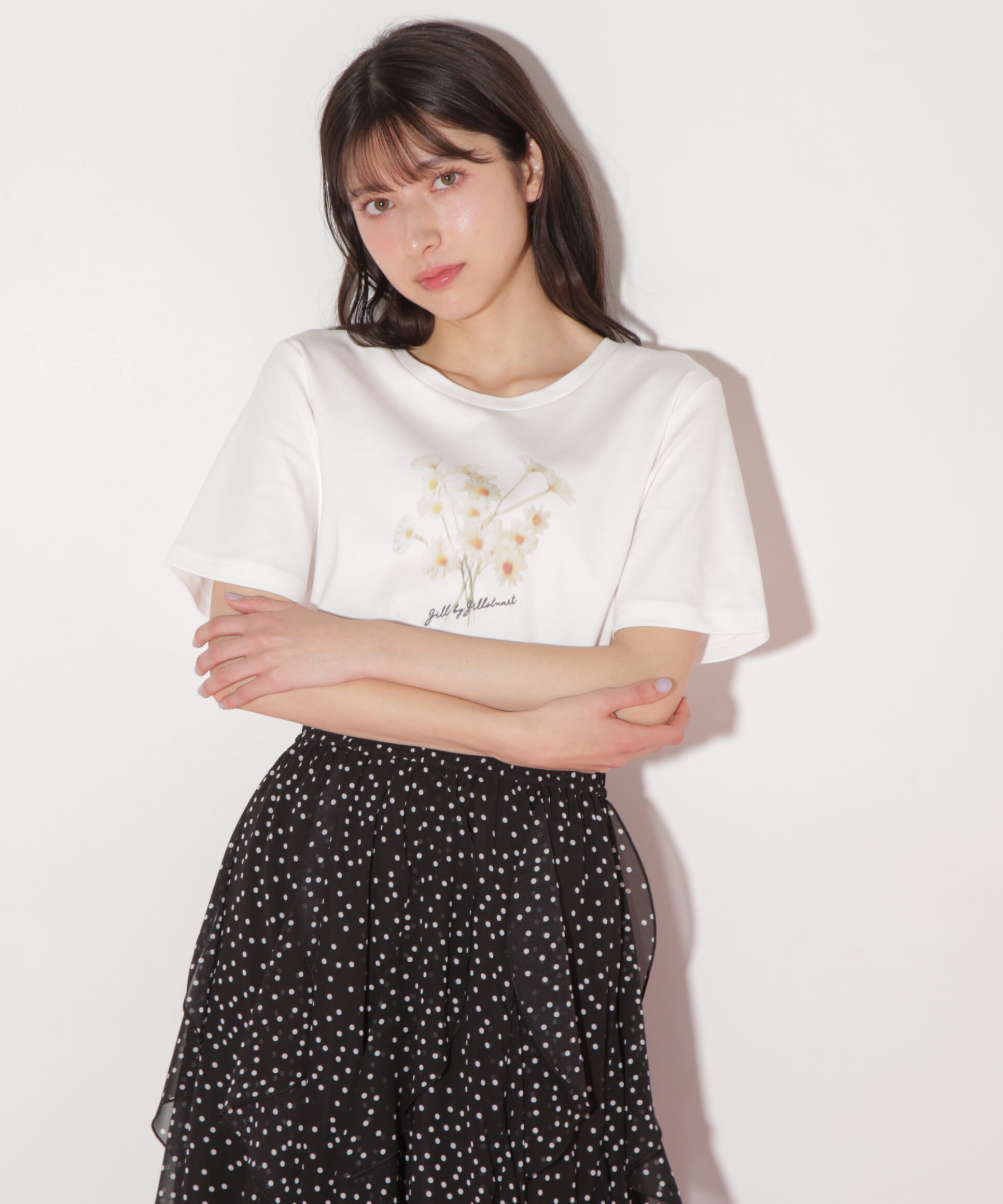  「アートフラワープリントTシャツ」|Tシャツ・カットソー|