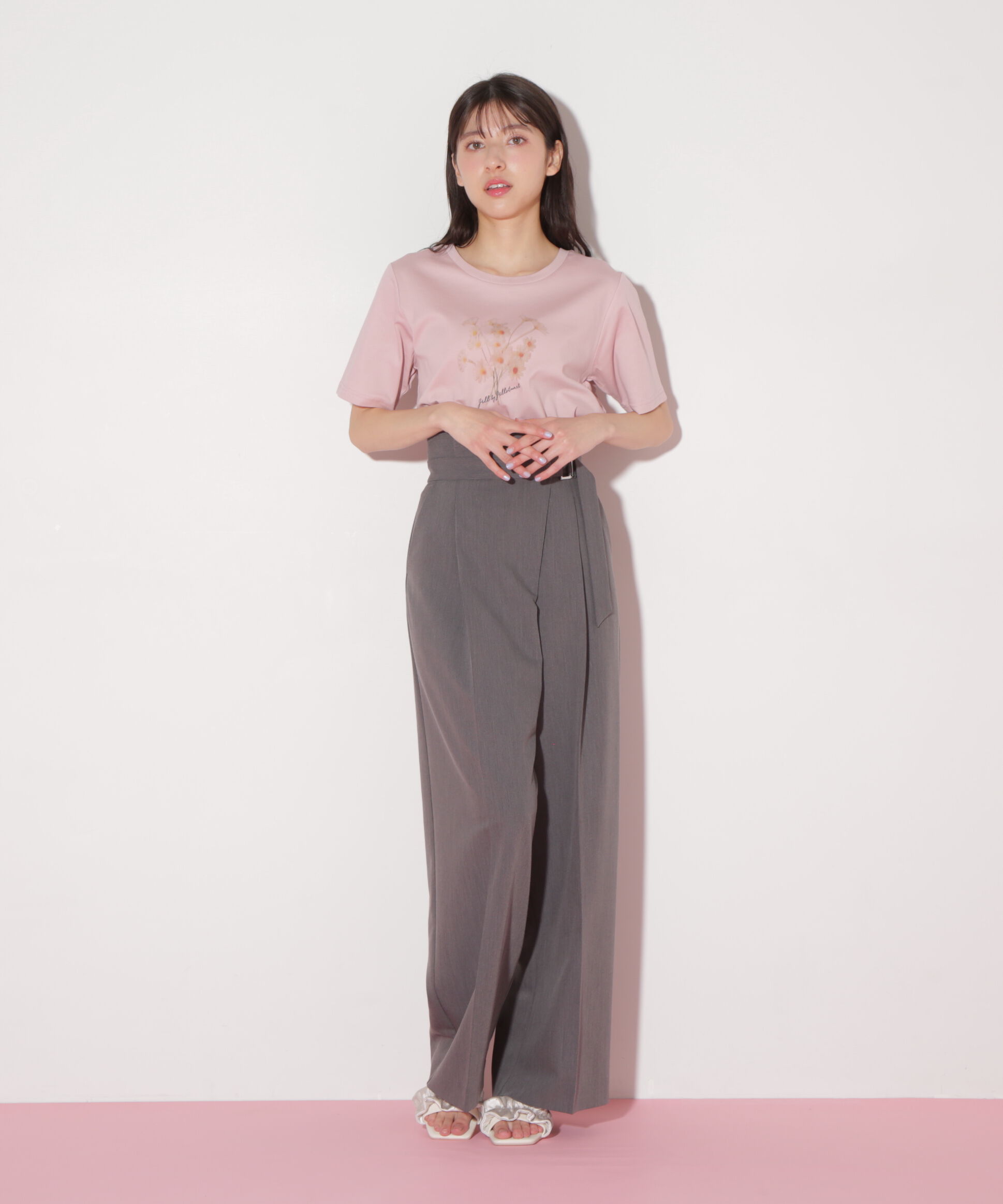  「アートフラワープリントTシャツ」|Tシャツ・カットソー|