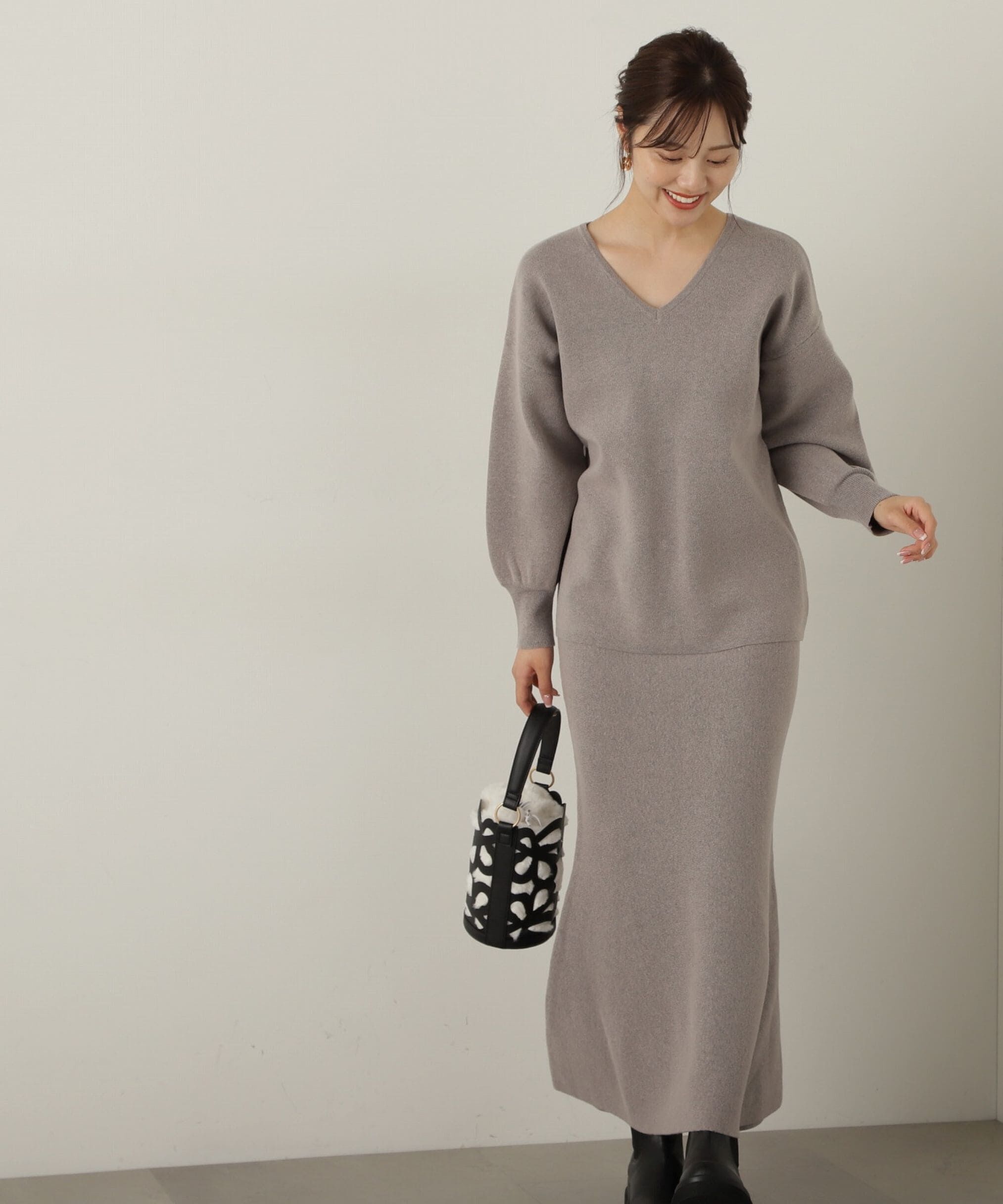 PROPORTION BODY DRESSING「マトンスリーブニットセットアップ　24AW」|ワンピース|