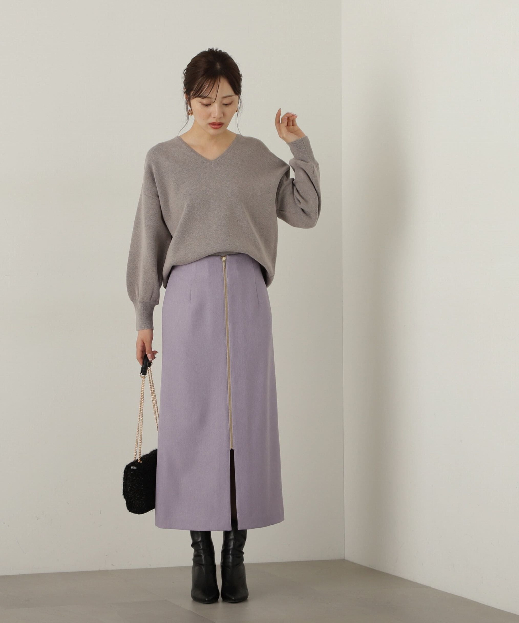 PROPORTION BODY DRESSING「マトンスリーブニットセットアップ　24AW」|ワンピース|