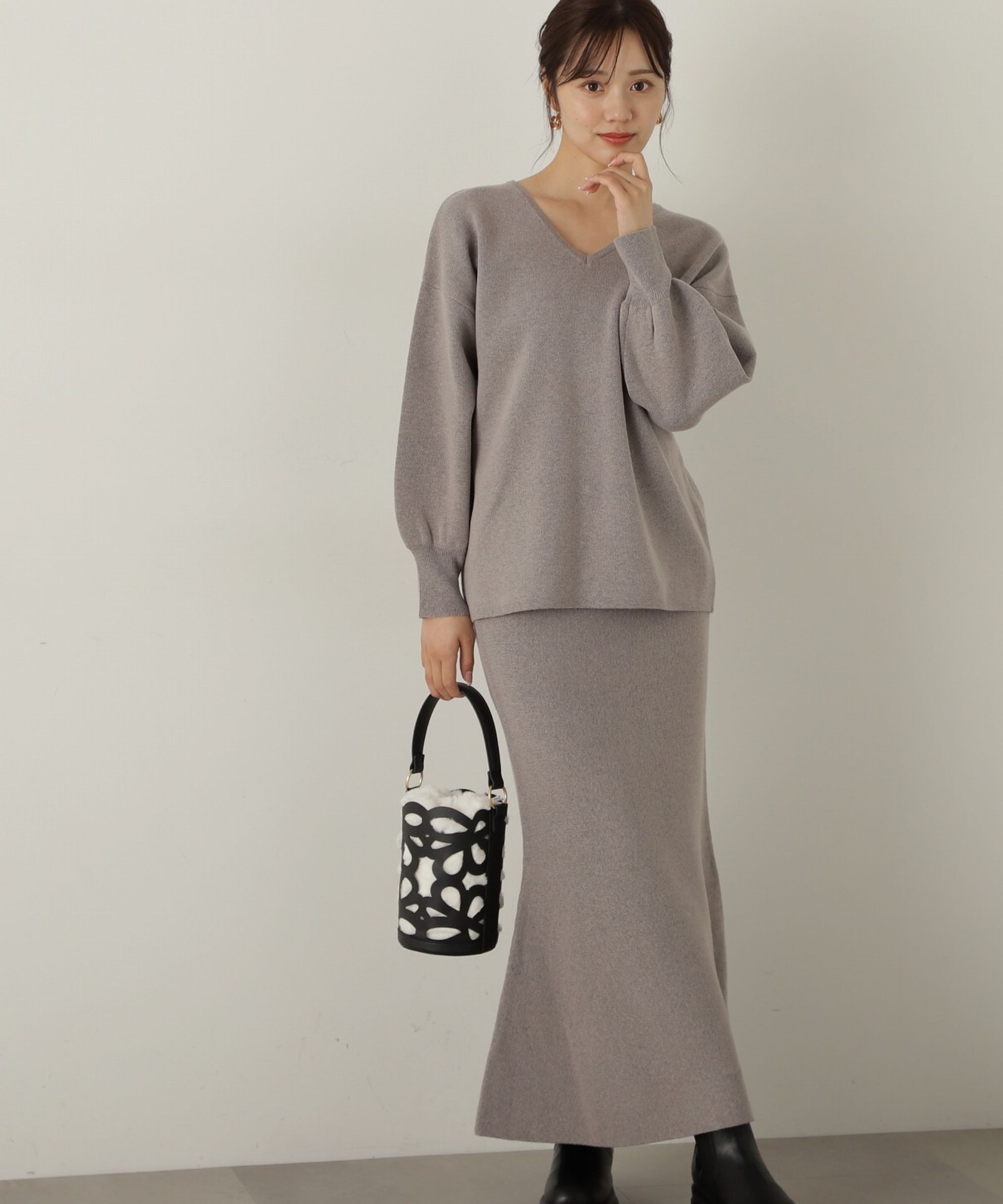 PROPORTION BODY DRESSING「マトンスリーブニットセットアップ　24AW」|ワンピース|