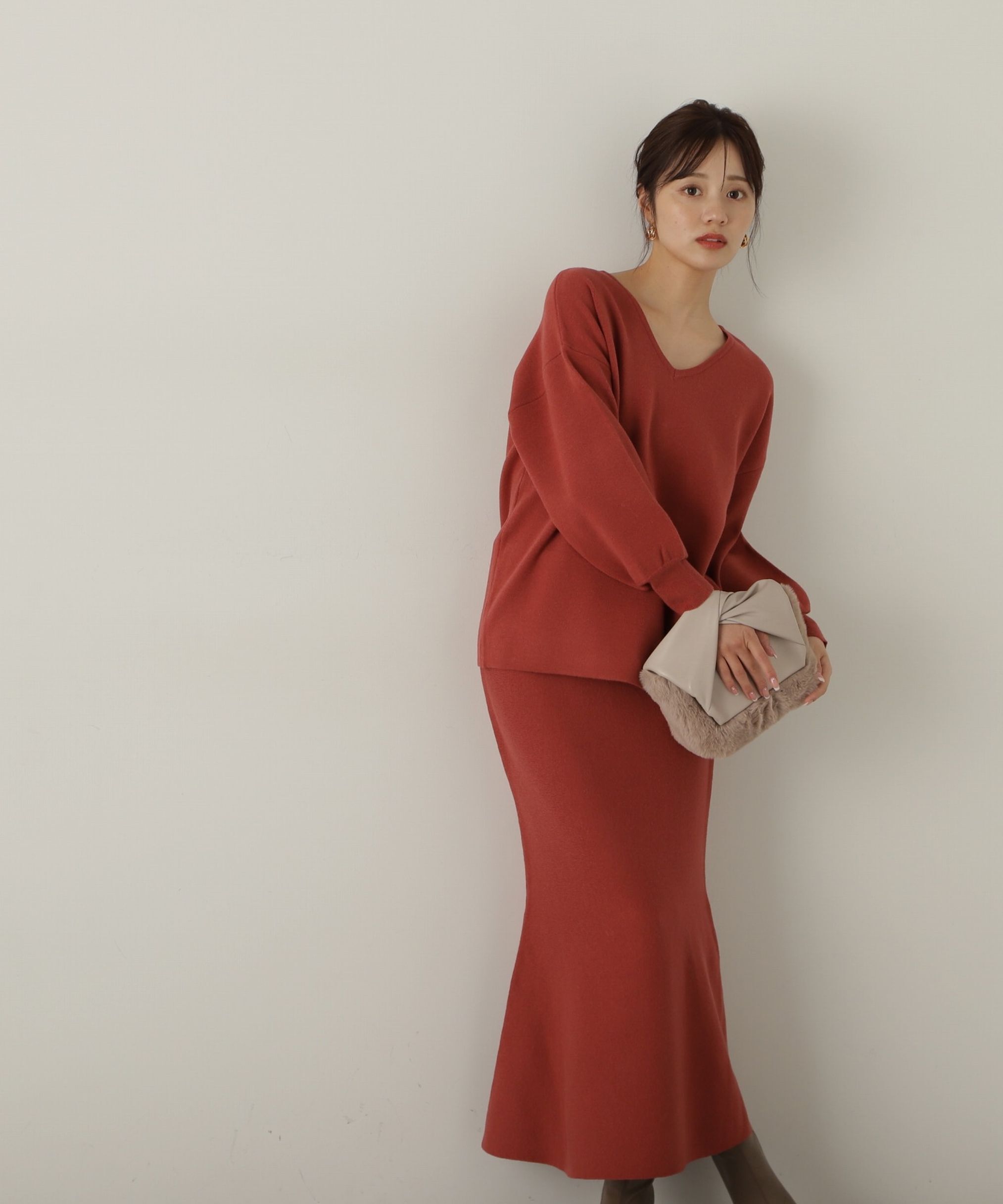 PROPORTION BODY DRESSING「マトンスリーブニットセットアップ　24AW」|ワンピース|