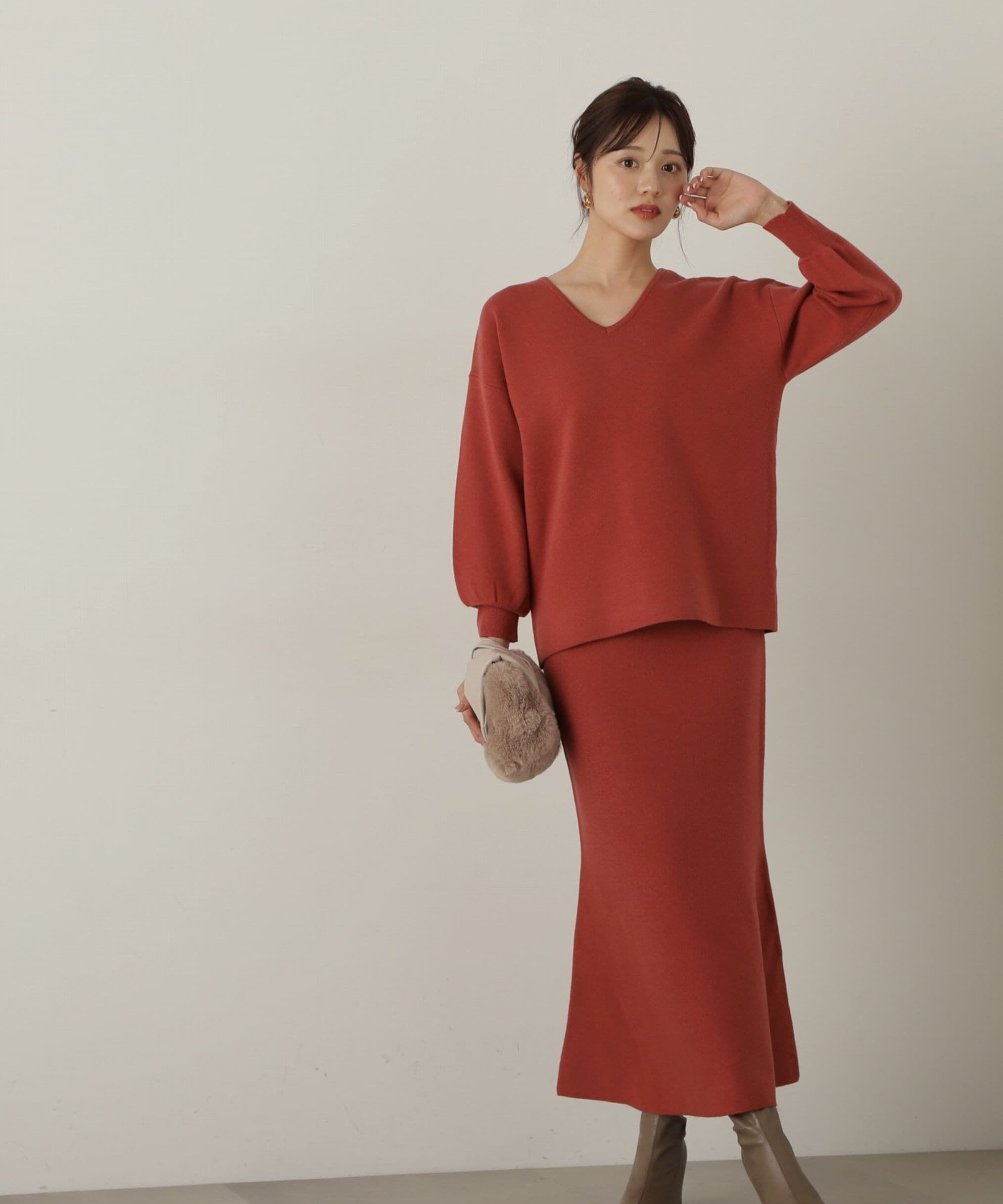 PROPORTION BODY DRESSING「マトンスリーブニットセットアップ　24AW」|ワンピース|