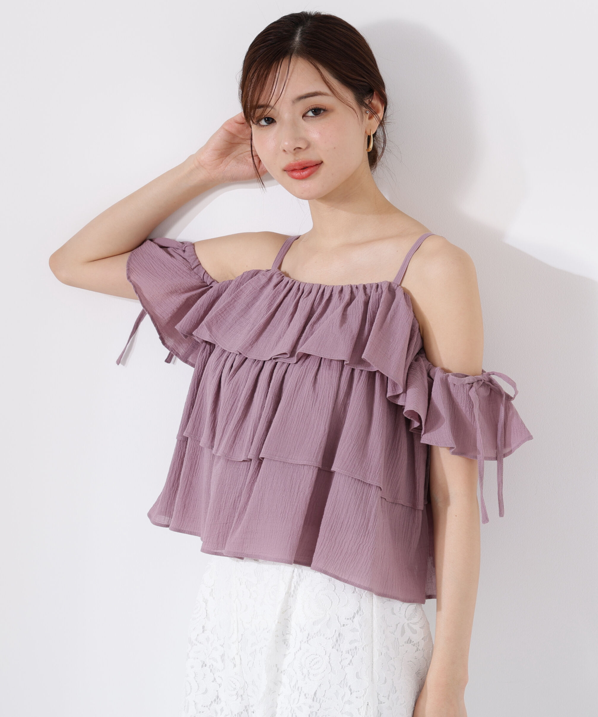 PROPORTION BODY DRESSING「《EDIT COLOGNE》ティアードキャミブラウス」|シャツ・ブラウス|パープル