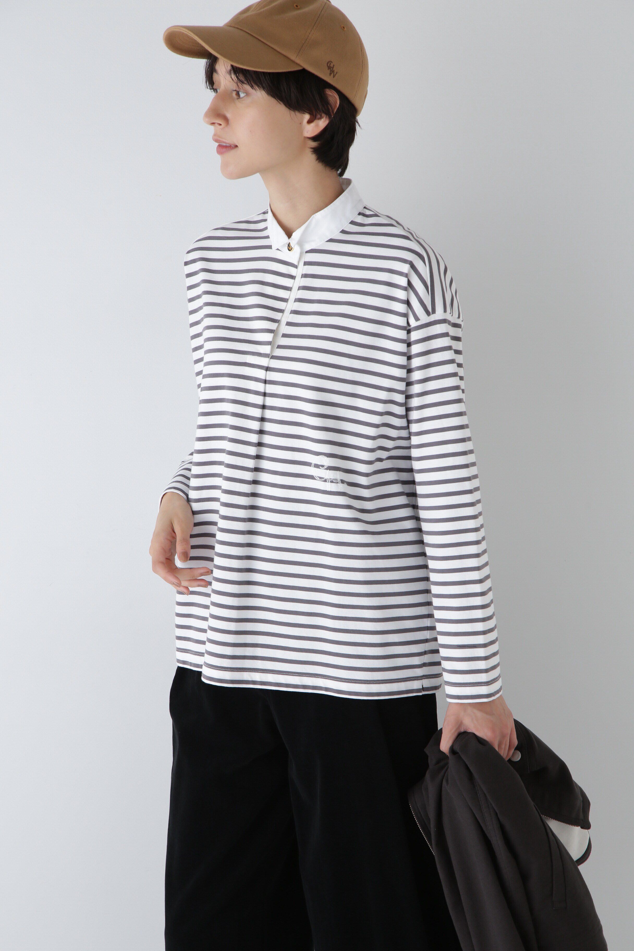  「◆布帛ドッキングプルオーバー」|Tシャツ・カットソー|グレーボーダ 3