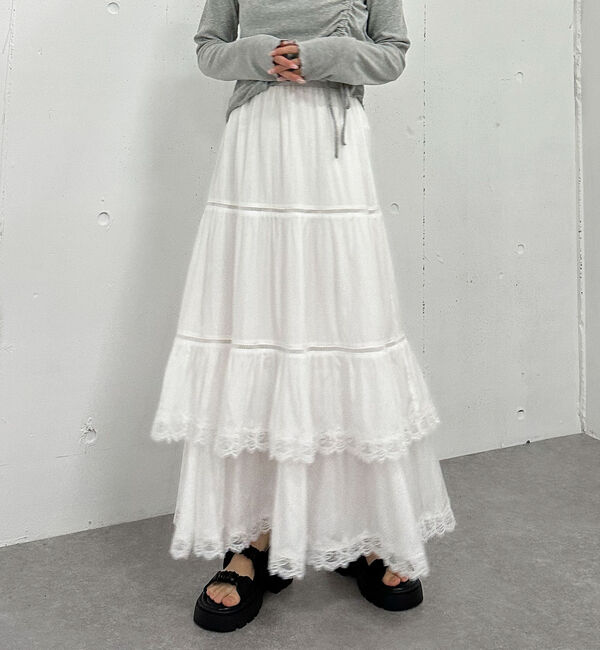 archives「レーストリミングティアードスカート」|スカート|