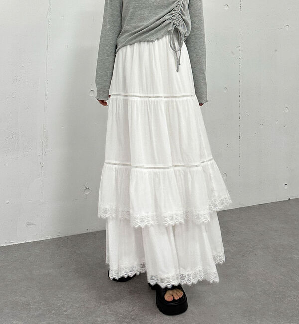 archives「レーストリミングティアードスカート」|スカート|