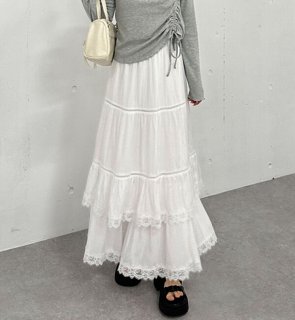 archives「レーストリミングティアードスカート」|スカート|