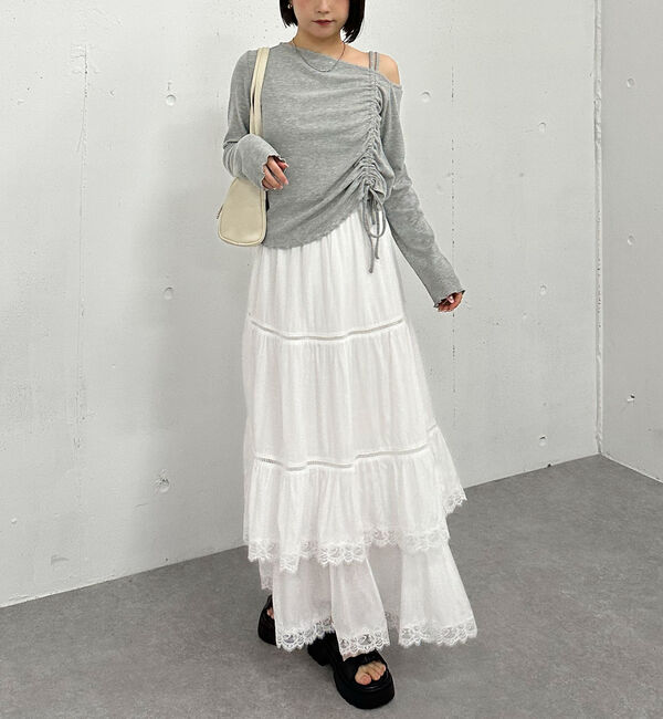 archives「レーストリミングティアードスカート」|スカート|