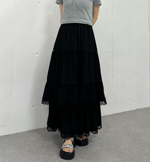 archives「レーストリミングティアードスカート」|スカート|