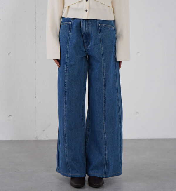 archives「ロゴ刺繍ワイドデニム」|デニム|