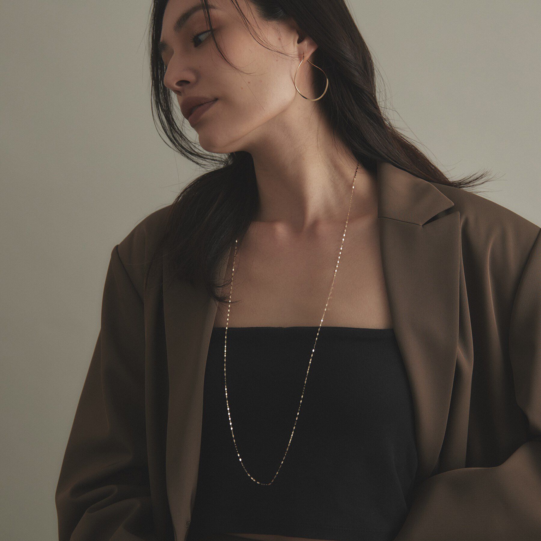 COCOSHNIK「K10フラワークロス（ロング） ネックレス」|ネックレス|