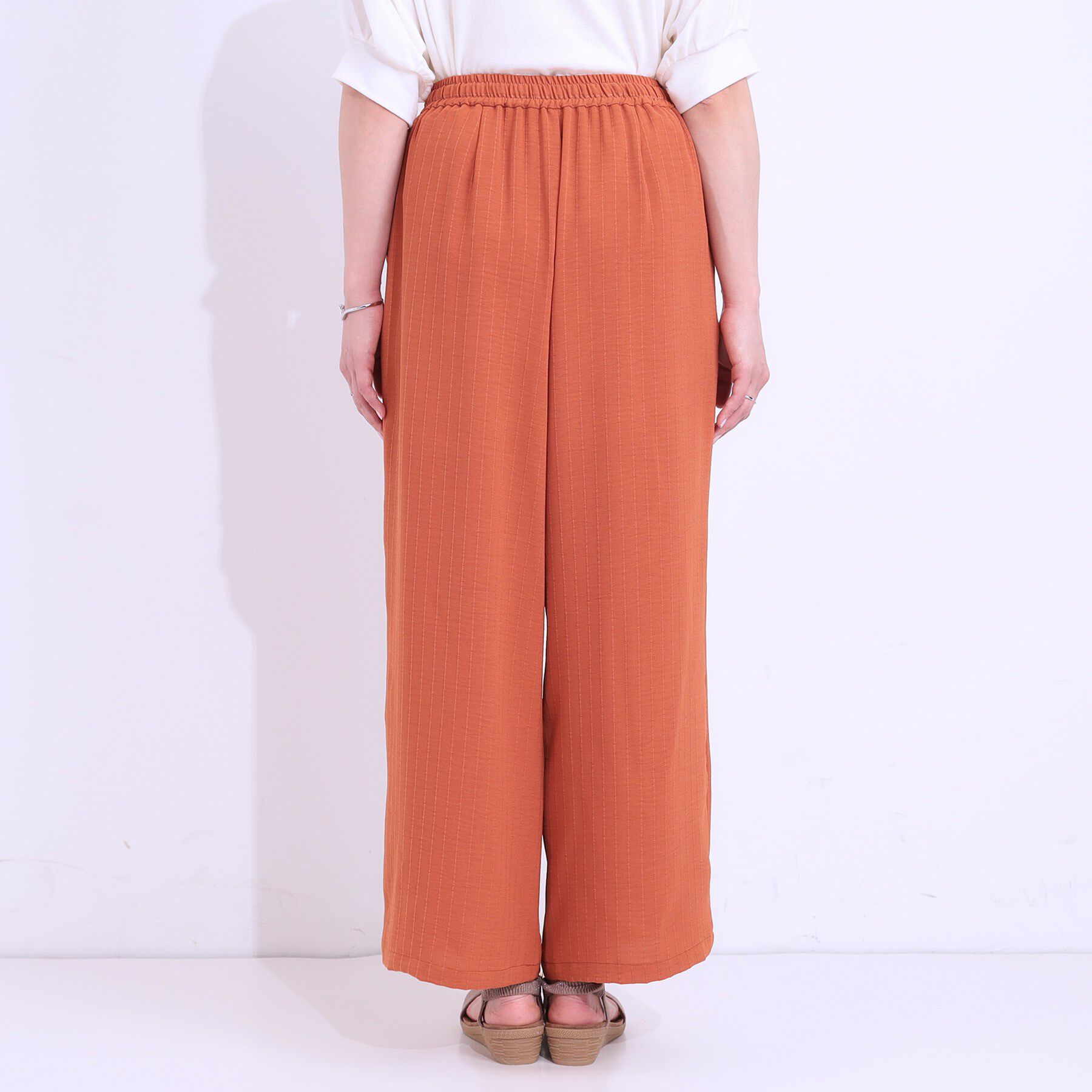 SHOO･LA･RUE「【着丈選べる/ひんやり】ストライプ見えイージーワイドパンツ」|その他|