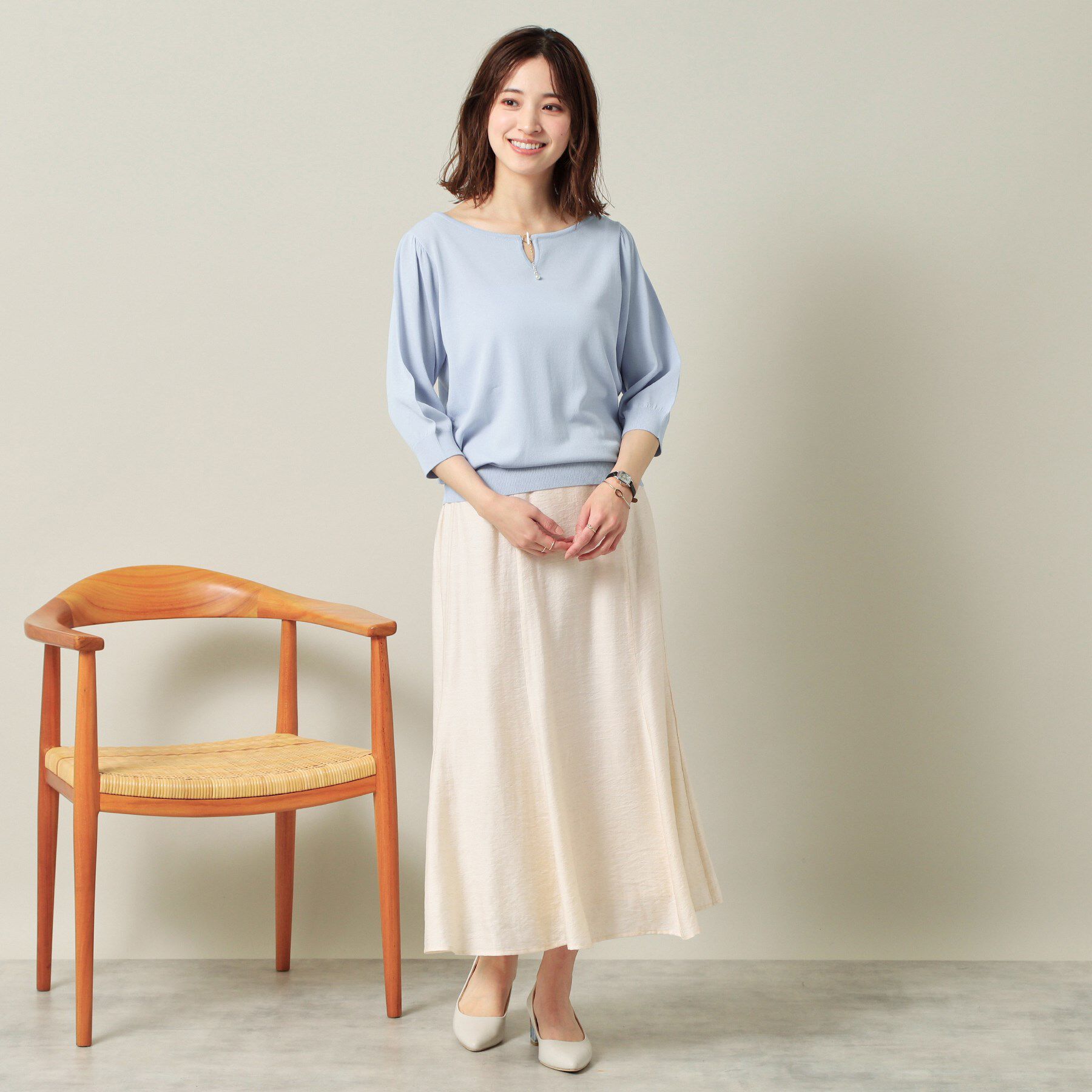 ITS&rsquo;DEMO「【UVケア／接触冷感／アンチピリング／洗濯機OK】キーネックニット」|ニット・セーター|