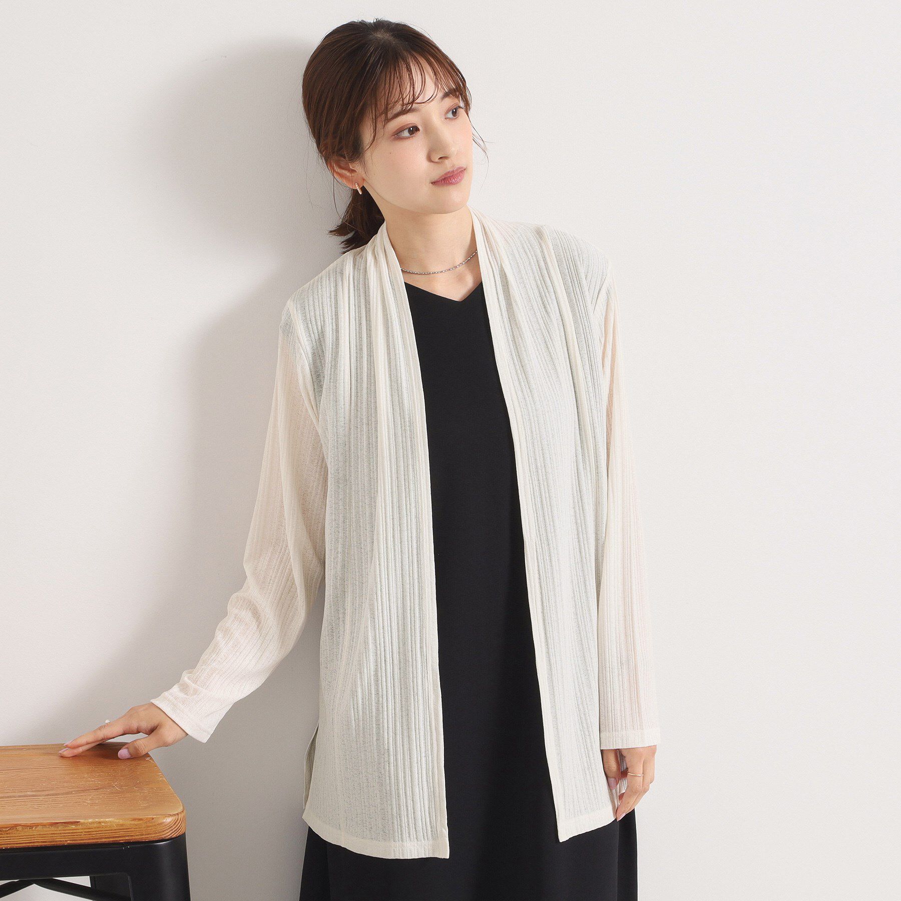 ITS&rsquo;DEMO「【手洗い可】シアー着流しカーディガン」|カーディガン|オフホワイト(003