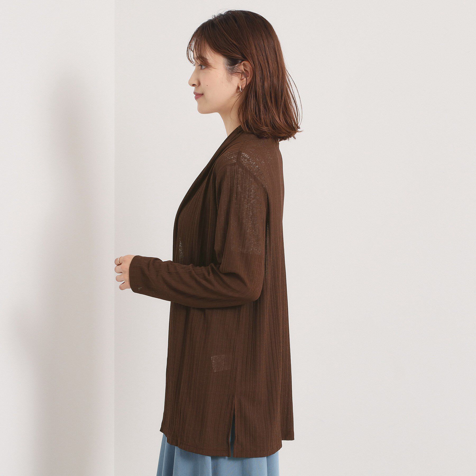 ITS&rsquo;DEMO「【手洗い可】シアー着流しカーディガン」|カーディガン|