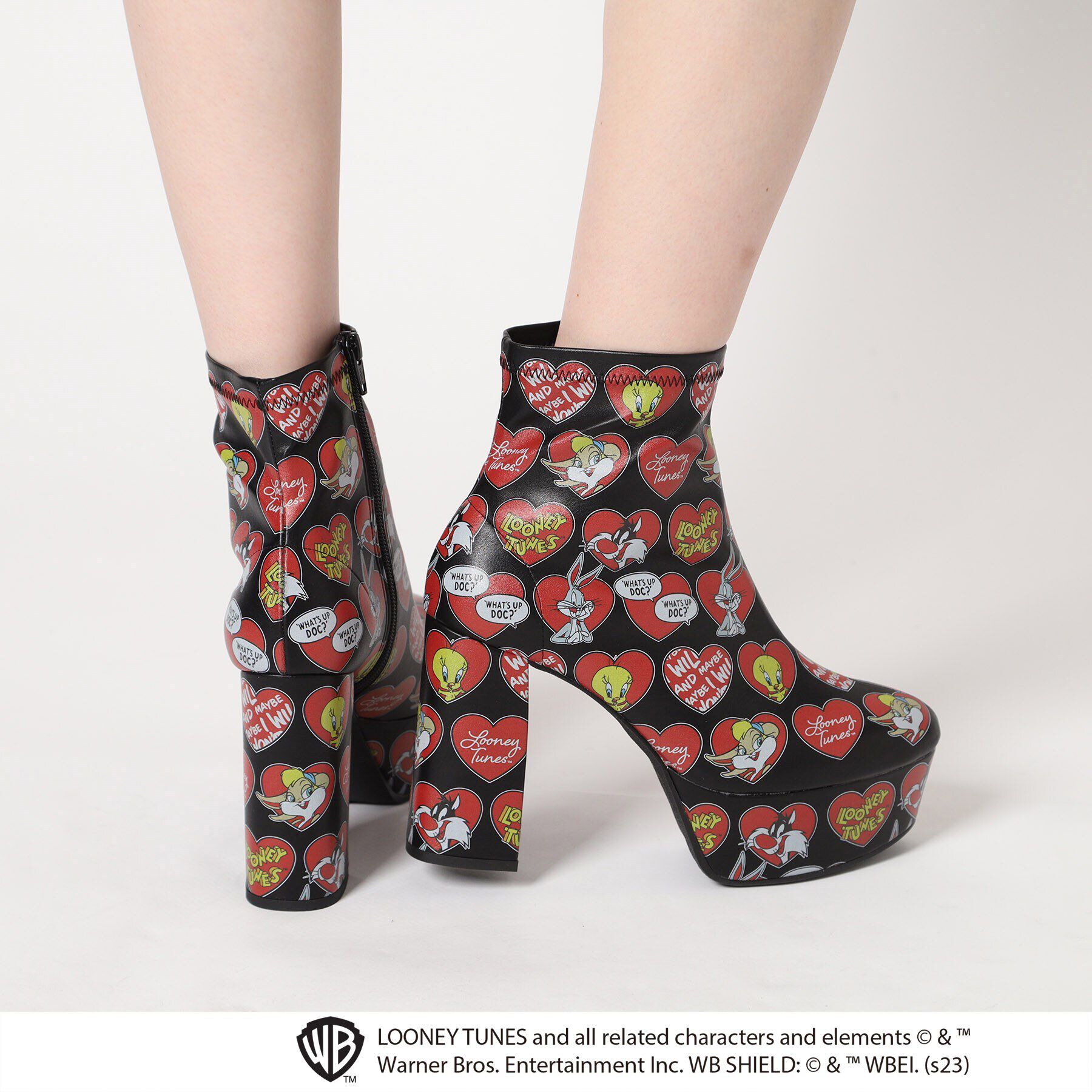 ESPERANZA「厚底ラク盛りヒールショートブーツ《LOONEY TUNES》」|ショートブーツ|