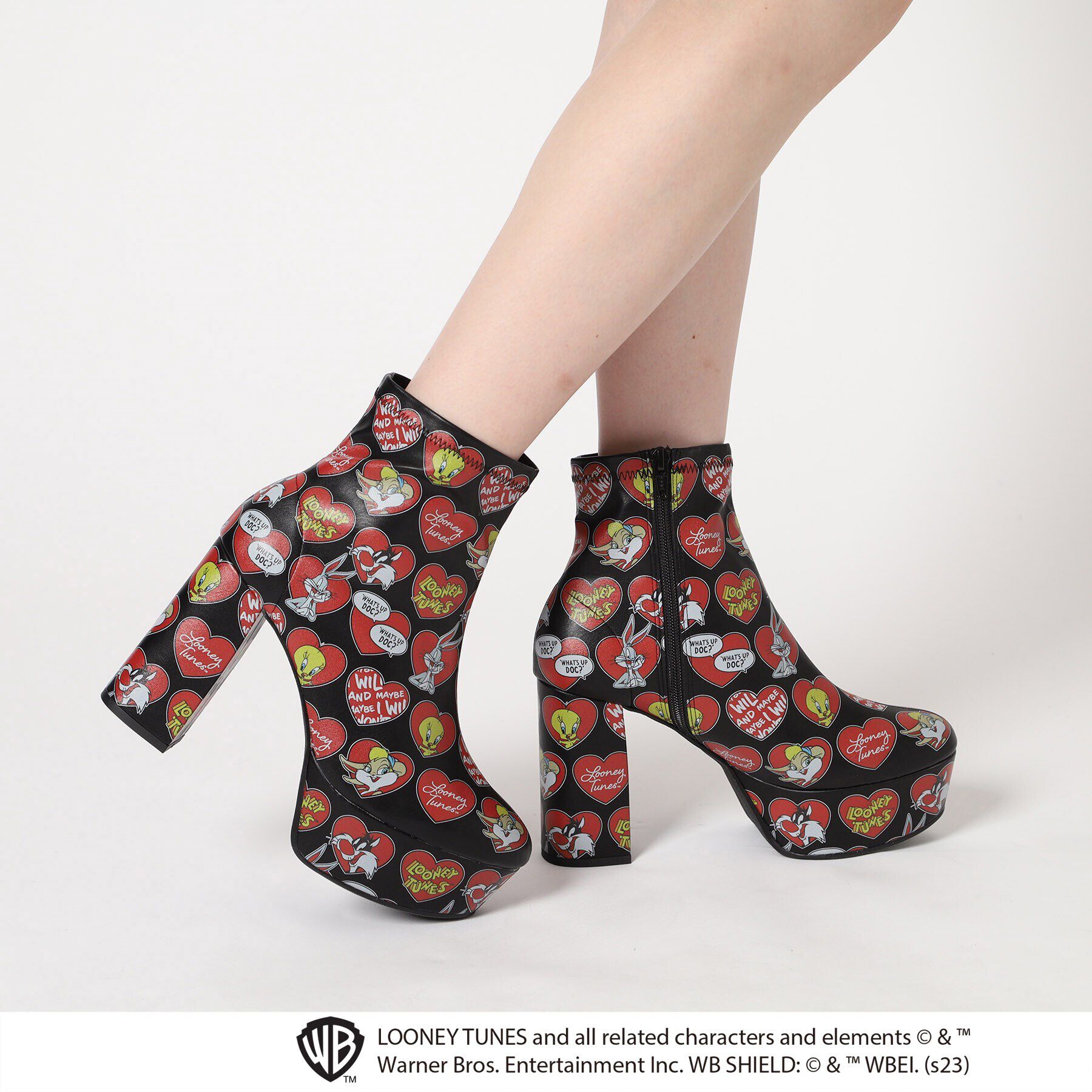 ESPERANZA「厚底ラク盛りヒールショートブーツ《LOONEY TUNES》」|ショートブーツ|