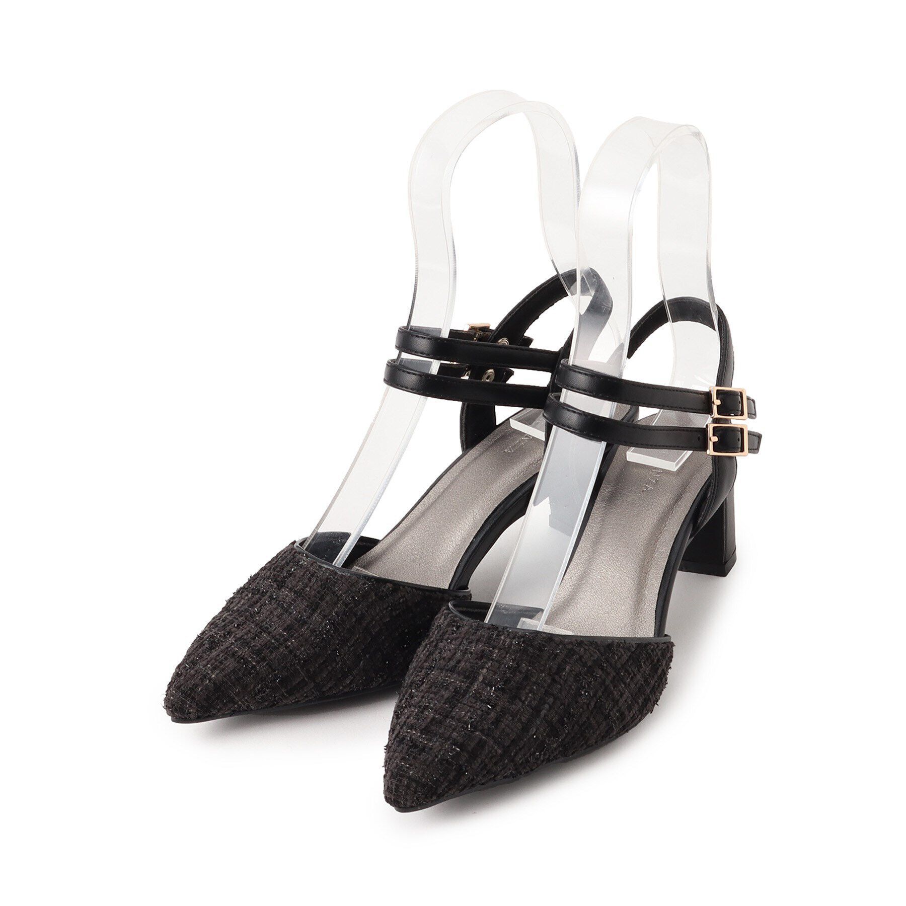 ESPERANZA「アンクルストラップ付ツイードセパレートパンプス」|パンプス|