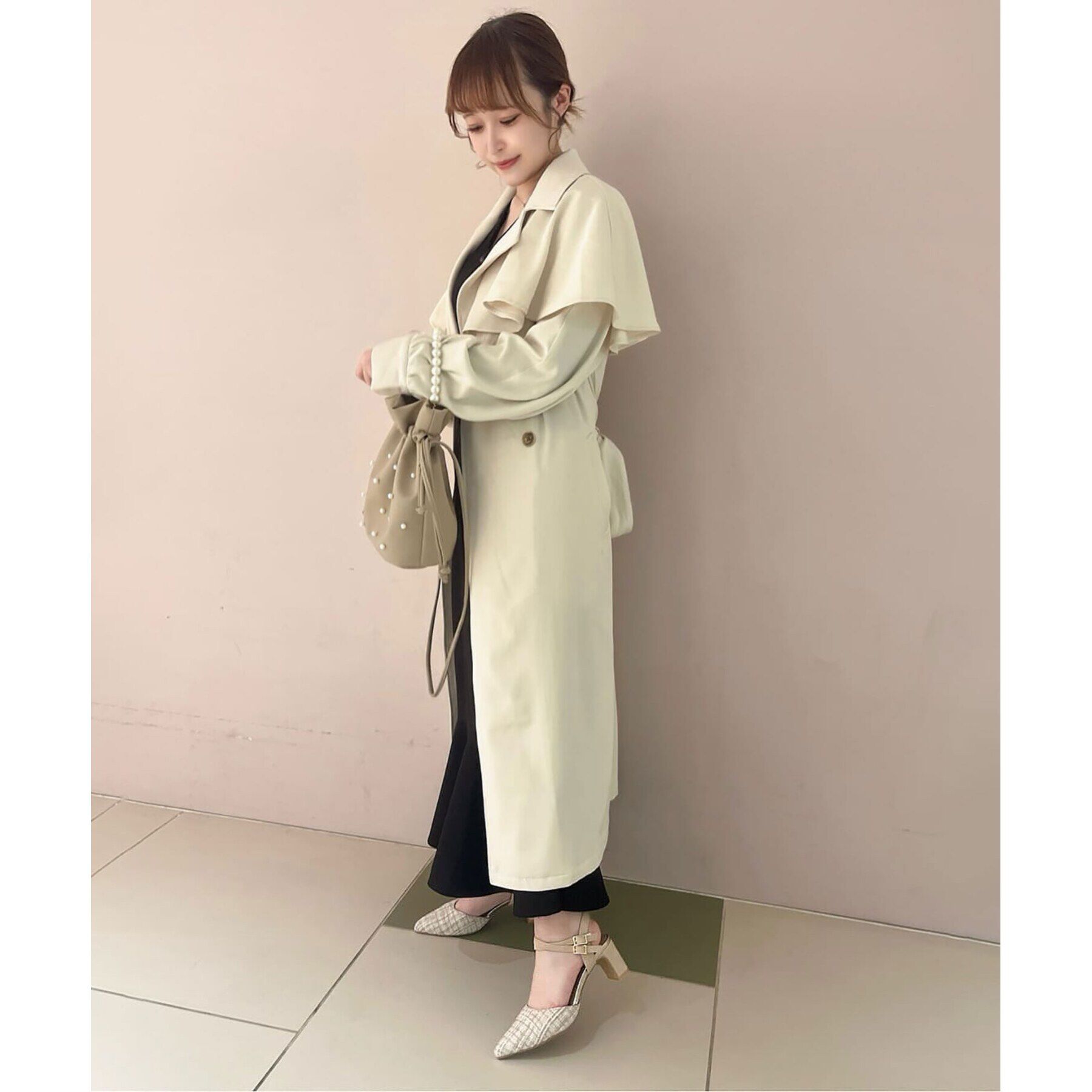 ESPERANZA「アンクルストラップ付ツイードセパレートパンプス」|パンプス|