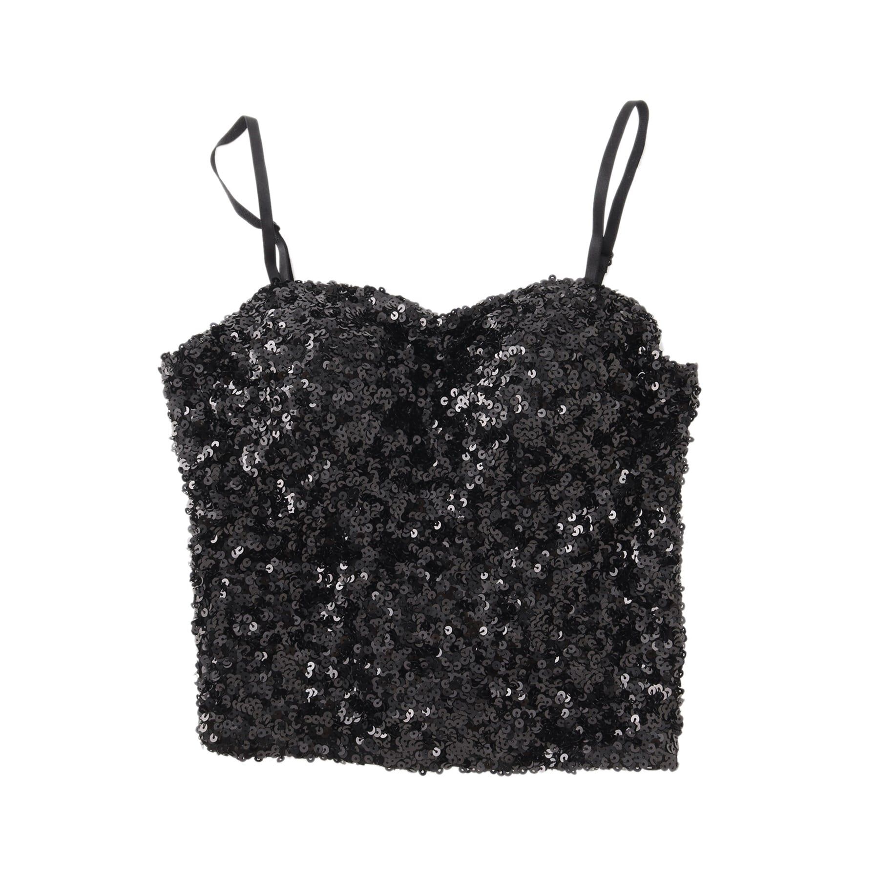 Doll Kiss「カップ付きスパンコールキャミソール」|キャミソール|ﾌﾞﾗｯｸ(019)