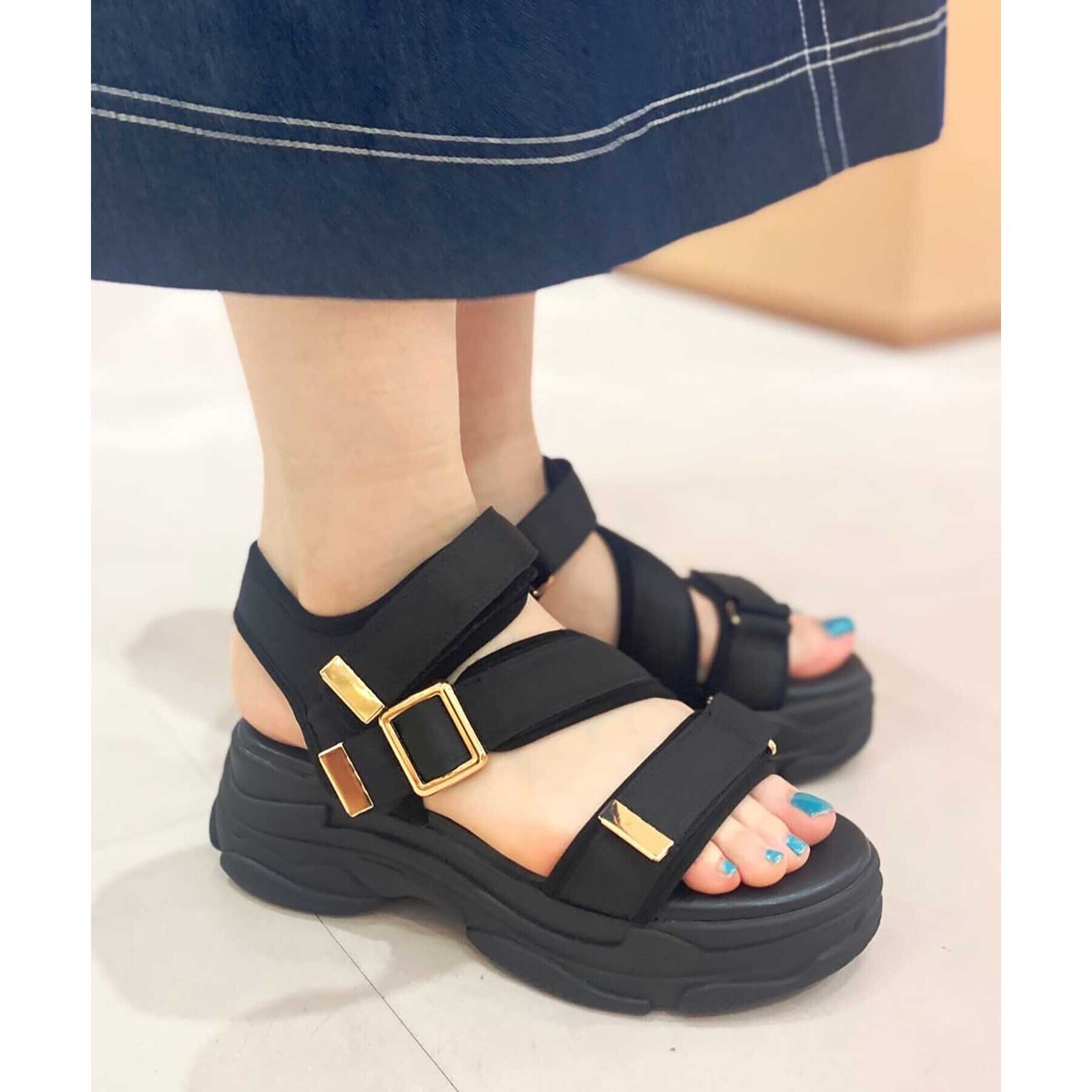 ESPERANZA「ゴールドバックルベルトスポサン 24SS」|サンダル|