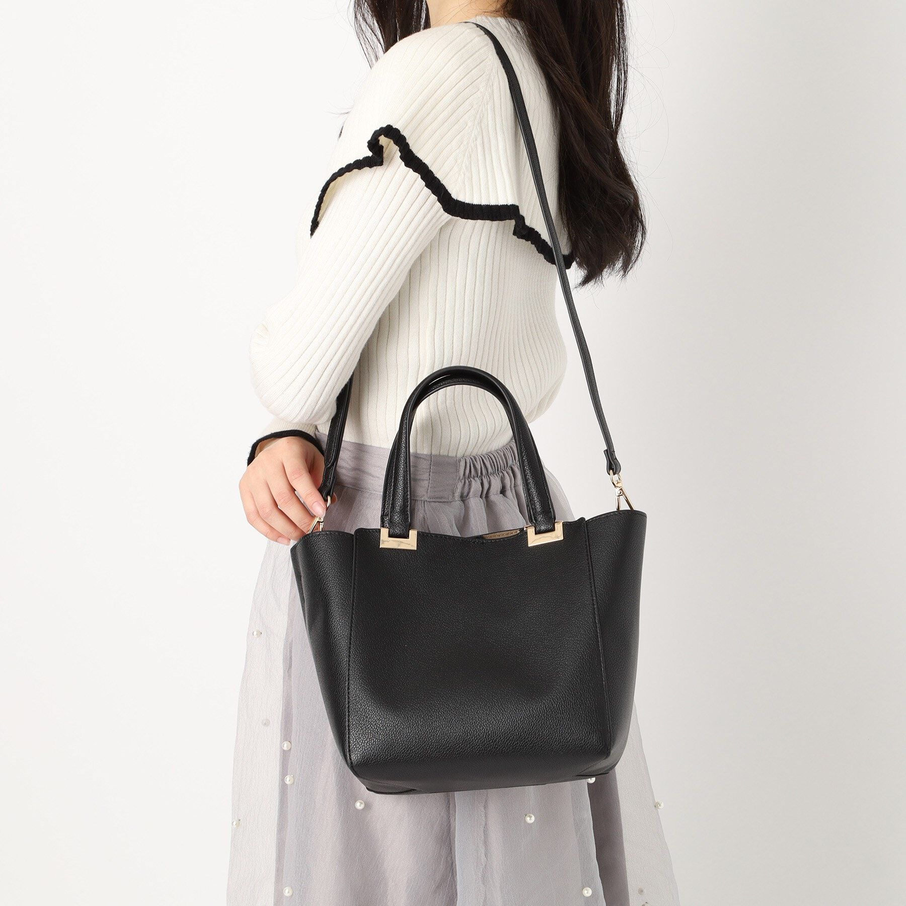 ESPERANZA「メタルアクセントハンドルトートバッグ」|トートバッグ|