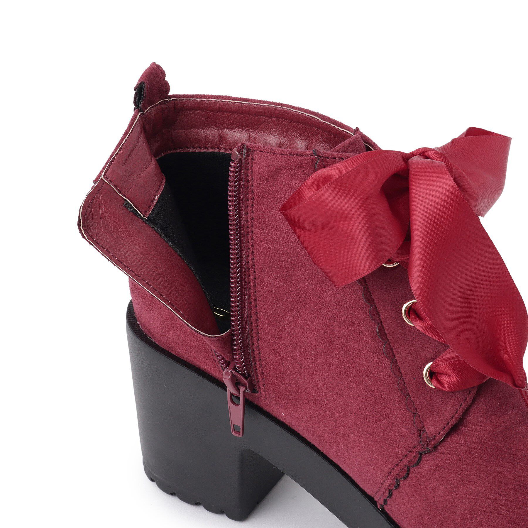 csT&P「厚底ガーリーレースアップフラワーカットブーツ」|ショートブーツ|